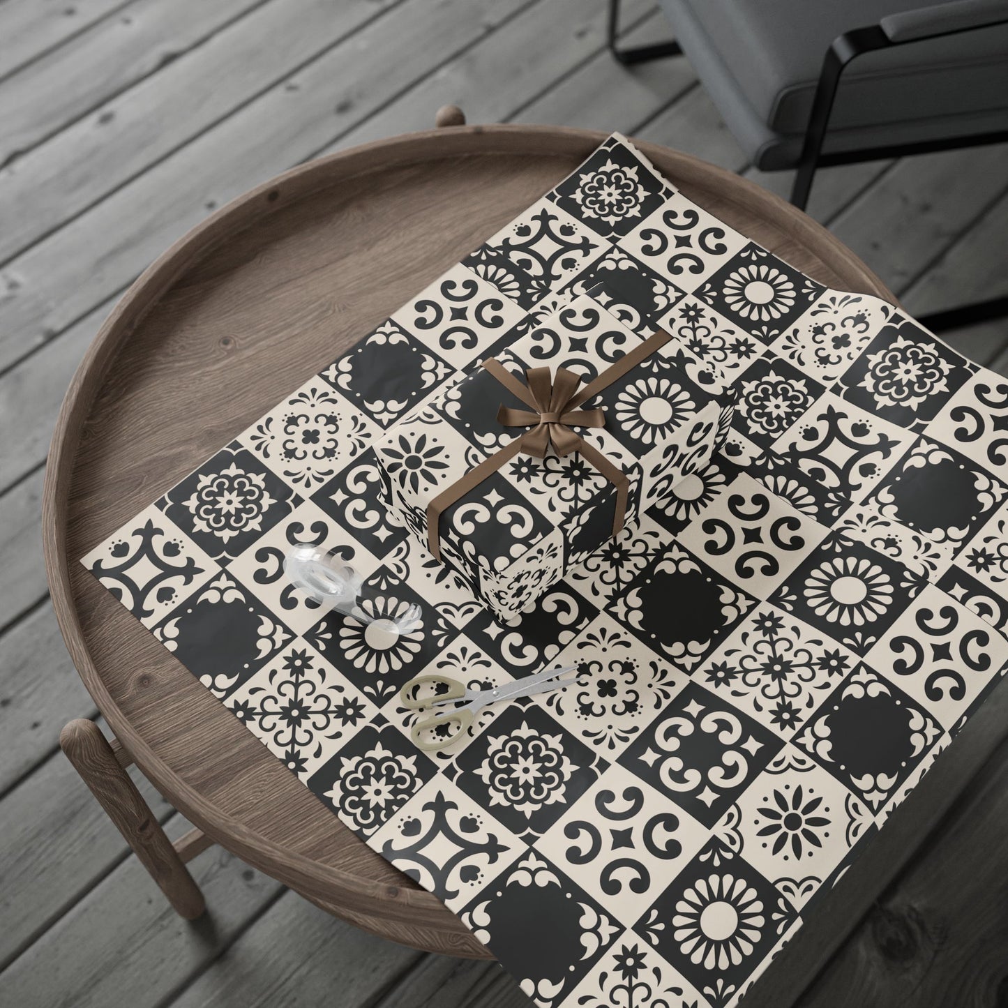 Wrapping Papers - Elegant Black Pattern - Perfect for Gift Giving and Special Occasions_ N6+ Series WPEPG PT2WW003_ Limited Edition by WesternWaves: