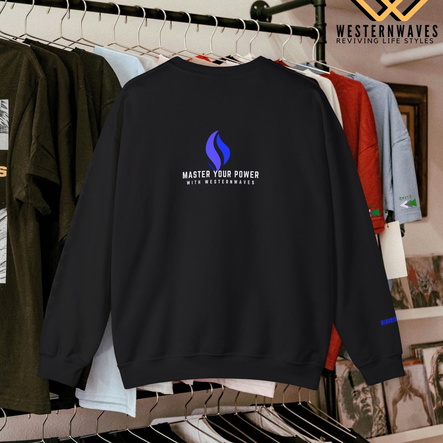 Unisex Heavy Blend™ Crewneck Sweatshirt_ N3+ Series UHBCSS PT2WW032_ Limited Edition Pure Luxury By WesternWaves: