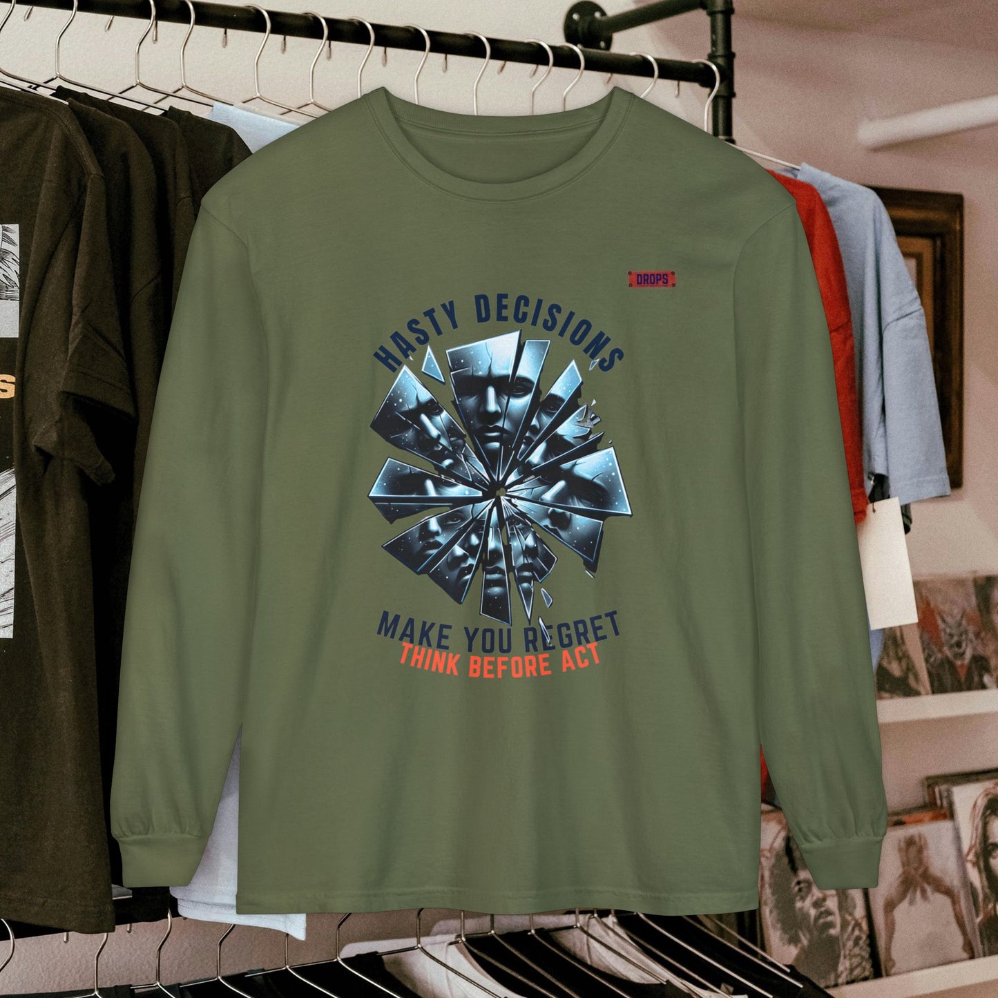 Unisex Long Sleeve T-shirt_ Series N8+ USLSTS PT2WW001_ HSD 009_ Limited Edition Trendy Statement Apparel by WesternWaves: