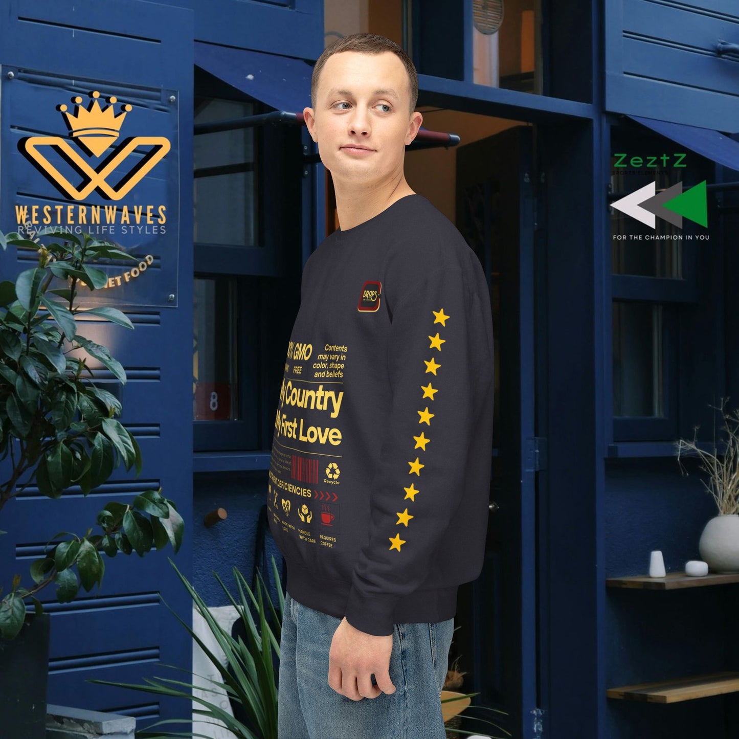 Unisex Lightweight Sweatshirt_ N7+ Series USLWSS PT2WW001_ Limited Edition by WesternWaves: