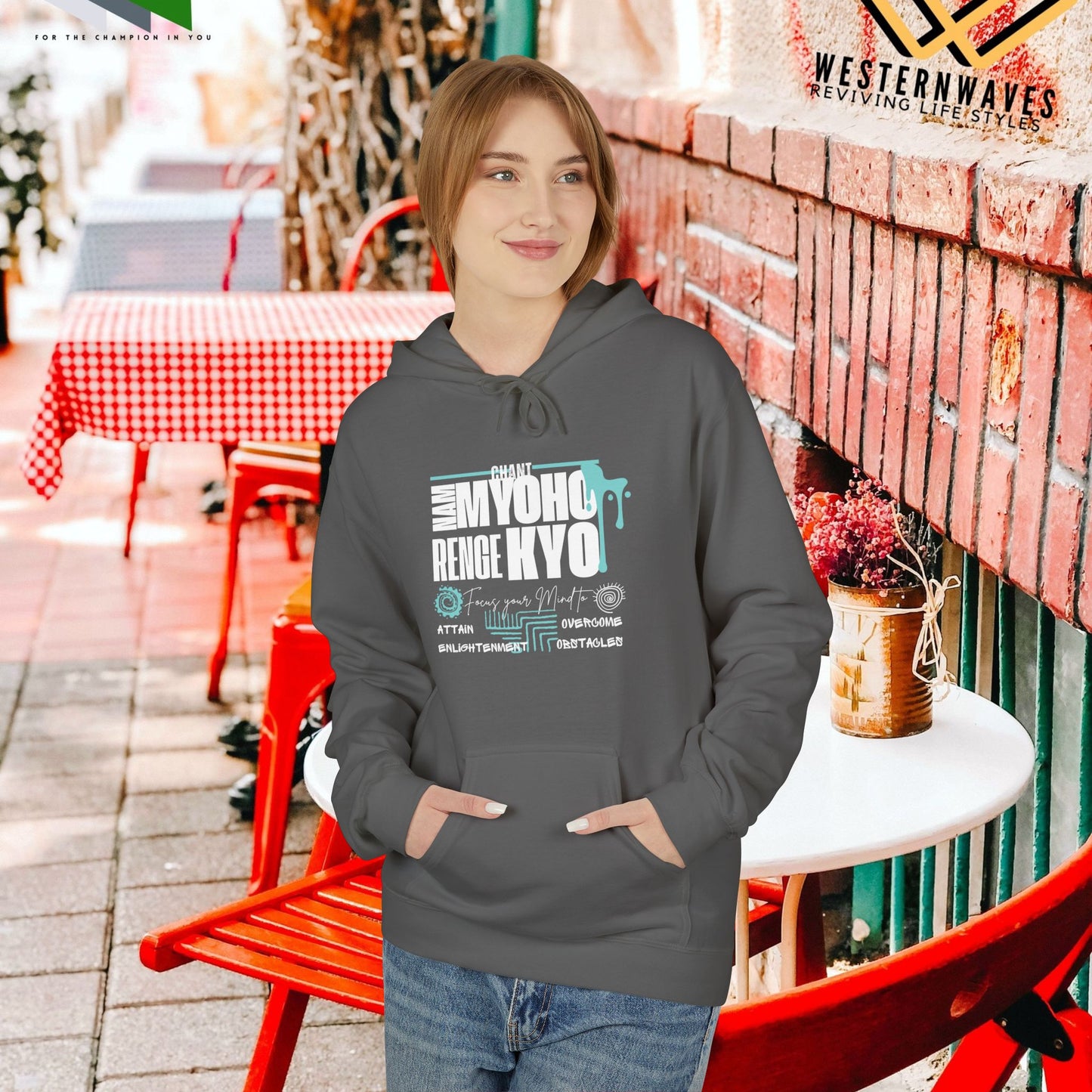 Unisex Midweight Softstyle Fleece Hoodie_ N3+ Series USMWSSFH PT2WW004_ Limited Edition Luxuriously Soft 100% Cotton Face by WesternWaves: