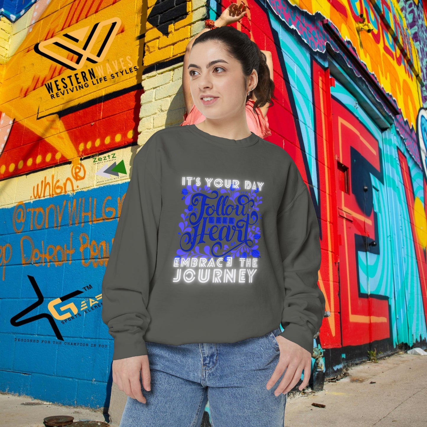 Unisex Garment-Dyed Sweatshirt_ N3+ Series UGDSS PT2WW002_ Limited Edition by WesternWaves_