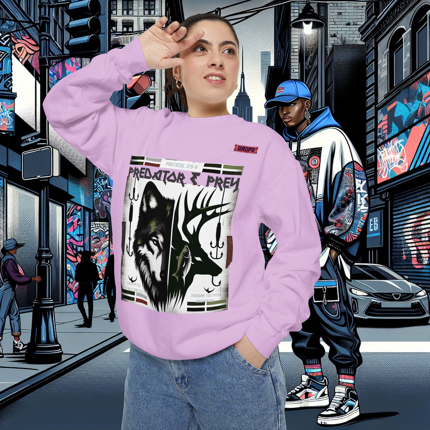 Predator & Prey Sweatshirt_ 03 Sep 2025_ Cozy Unisex Pullover, Nature Lover Apparel, Gifts for Wildlife Enthusiasts, Fall Fashion Layer