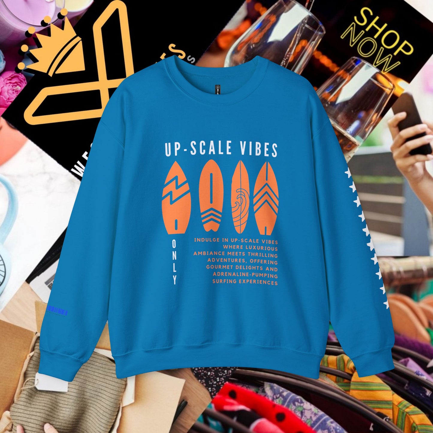 Unisex Heavy Blend™ Crewneck Sweatshirt_ N3+ Series UHBCSS PT2WW009_ Limited Edition Pure Luxury by WesternWaves: