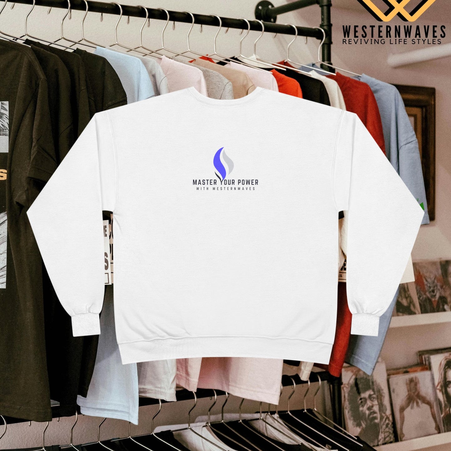Unisex EcoSmart® Crewneck Sweatshirt_ N3+ Series USESCNSS PT2WW001_ Limited Edition Perfect Blend of Comfort, Style, & Sustainability by WesternWaves: