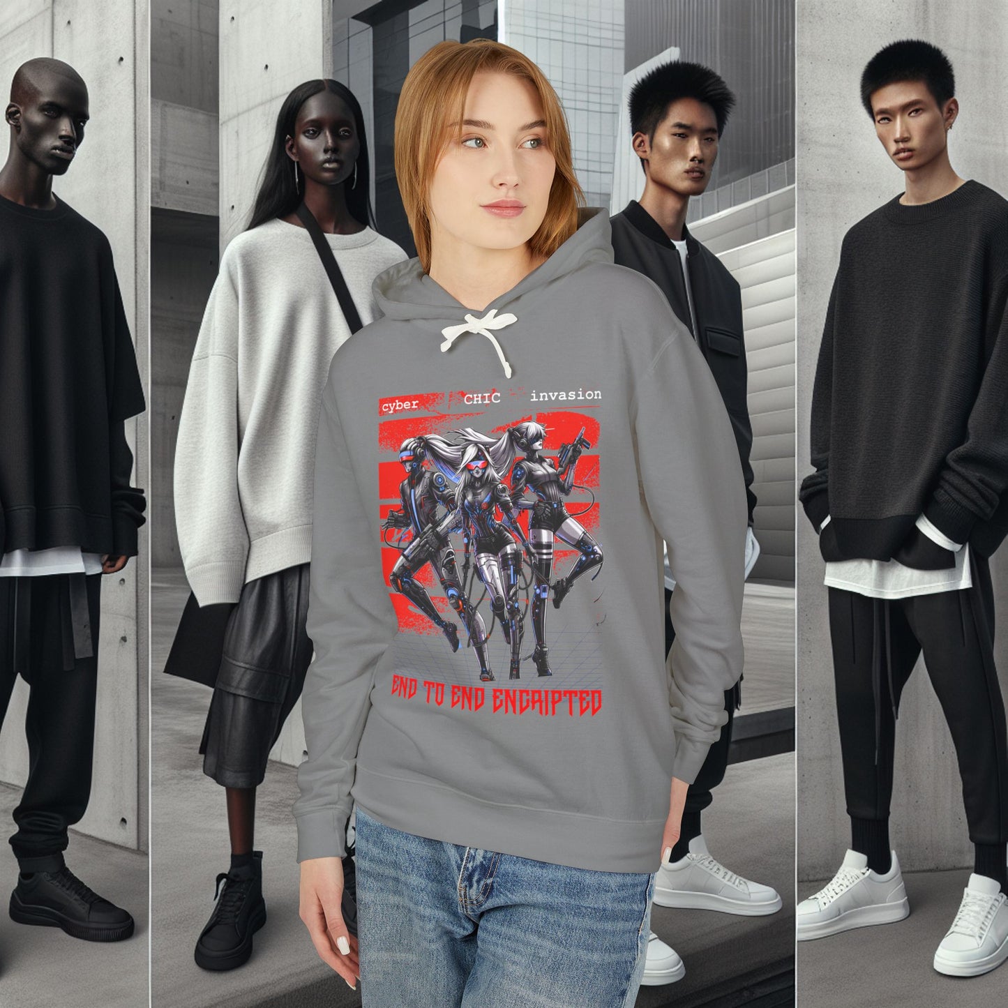 Unisex Lightweight Hooded Sweatshirt_ Series UWD 051_ Limited Edition Raw Streetwear by WesternWaves: