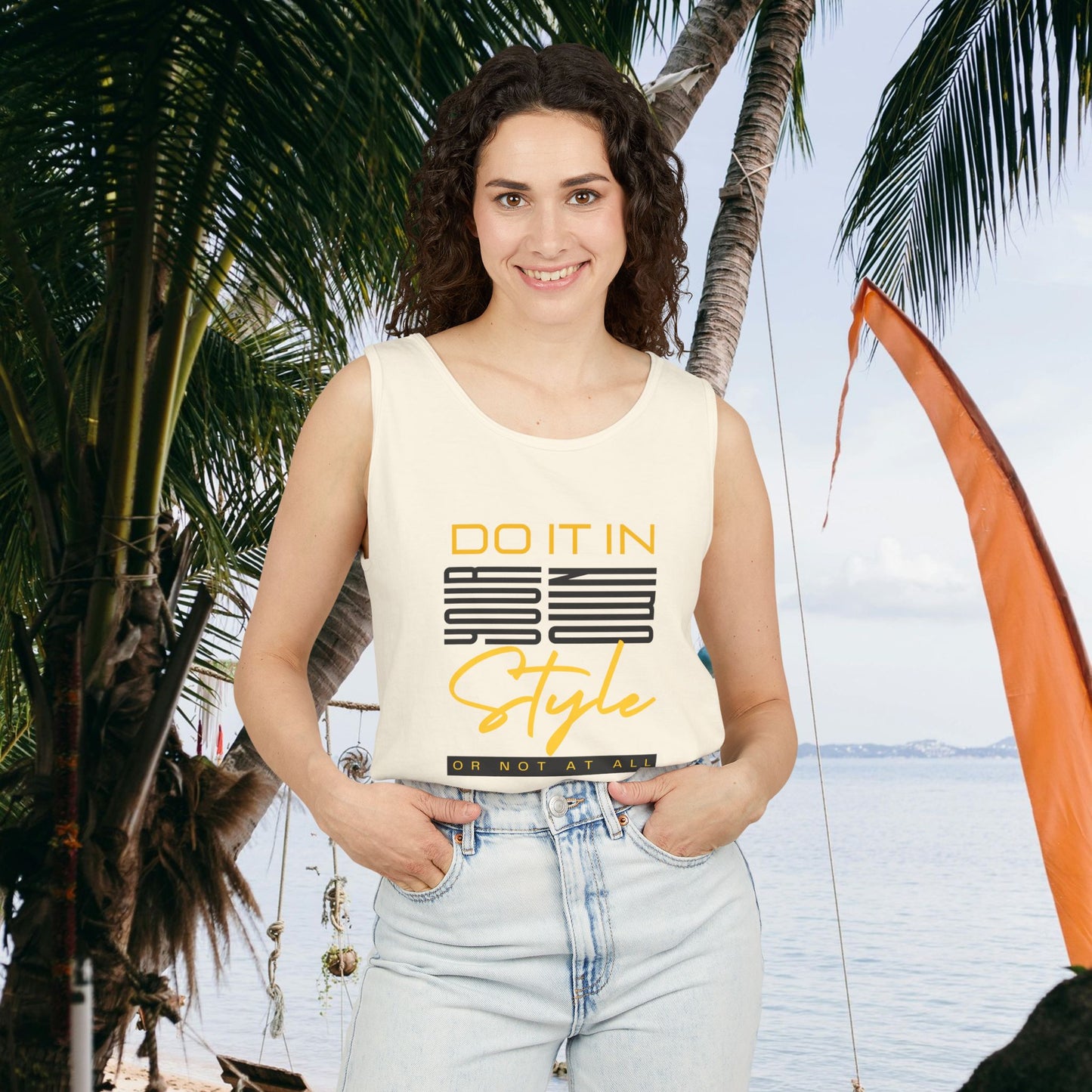 Unisex Garment-Dyed Tank Top_ N2+ Series USGDTT PT2WW015_ Limited Edition Comfort & Style by WesternWaves:
