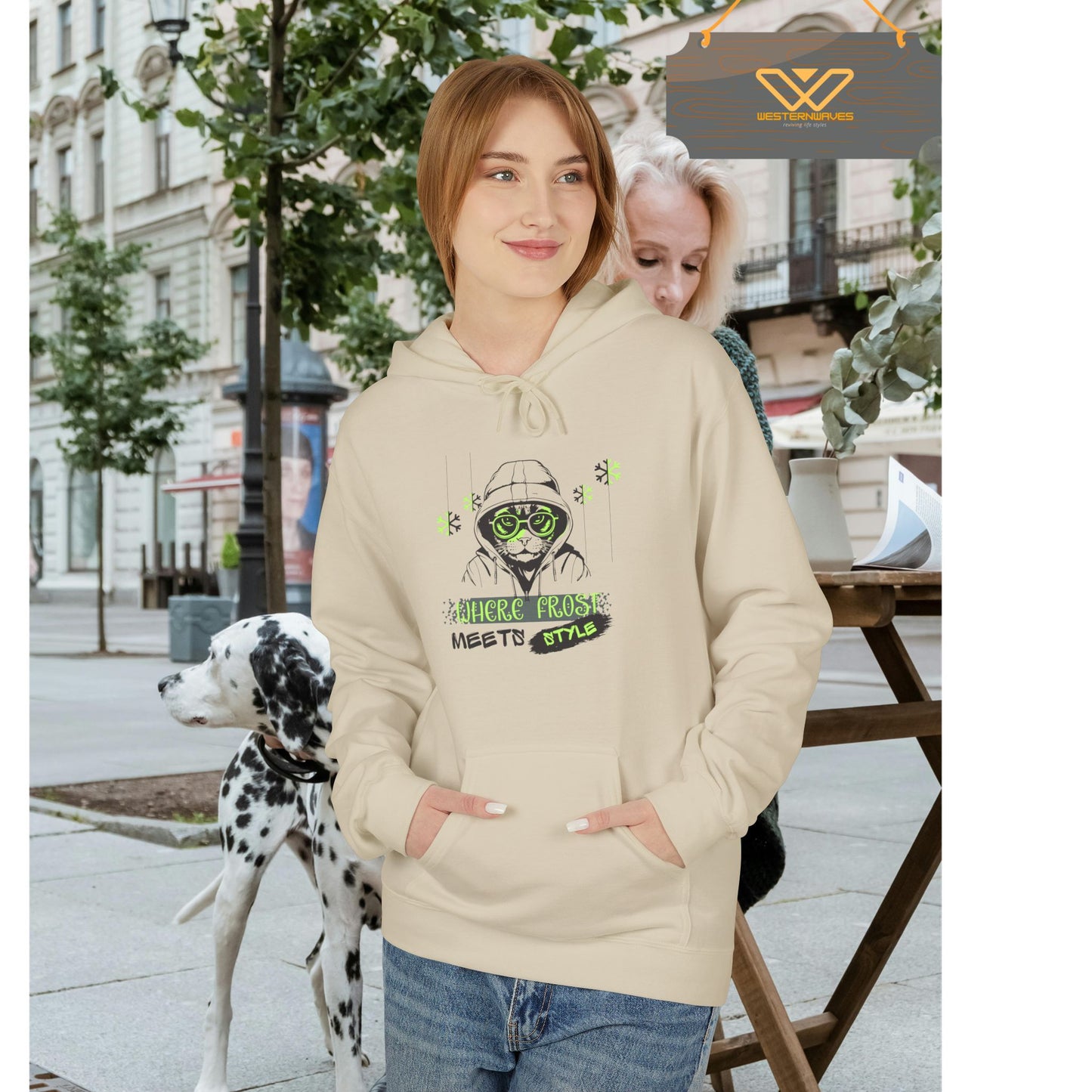 Unisex Midweight Softstyle Fleece Hoodie_ N3+ Series USMWSSFH PT2WW001_ Limited Edition Luxuriously Soft 100% Cotton Face by WesternWaves: