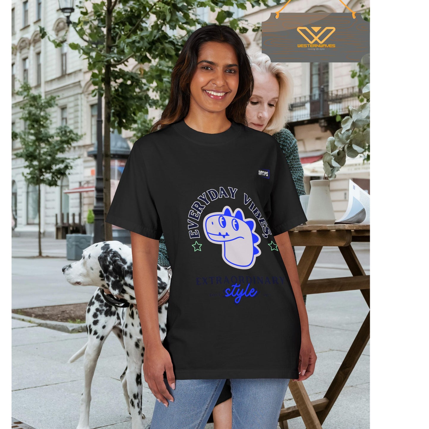 Unisex Garment-Dyed Tee_ N7* Series USGDTEE PT2WW001_ Limited Edition Vibrant T-shirt by WesternWaves: