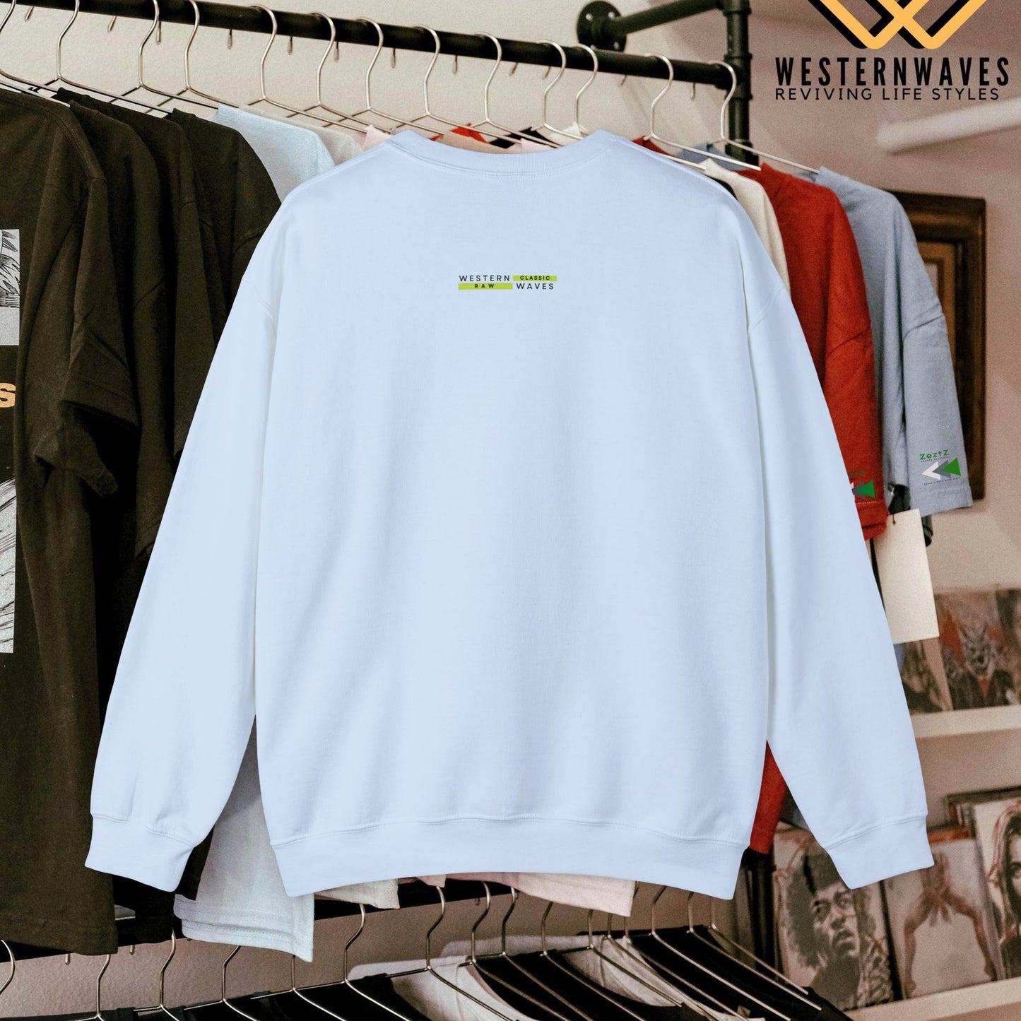 Unisex Heavy Blend™ Crewneck Sweatshirt_ N3+ Series UHBCSS PT2WW038_ Limited Edition Pure Luxury By WesternWaves: