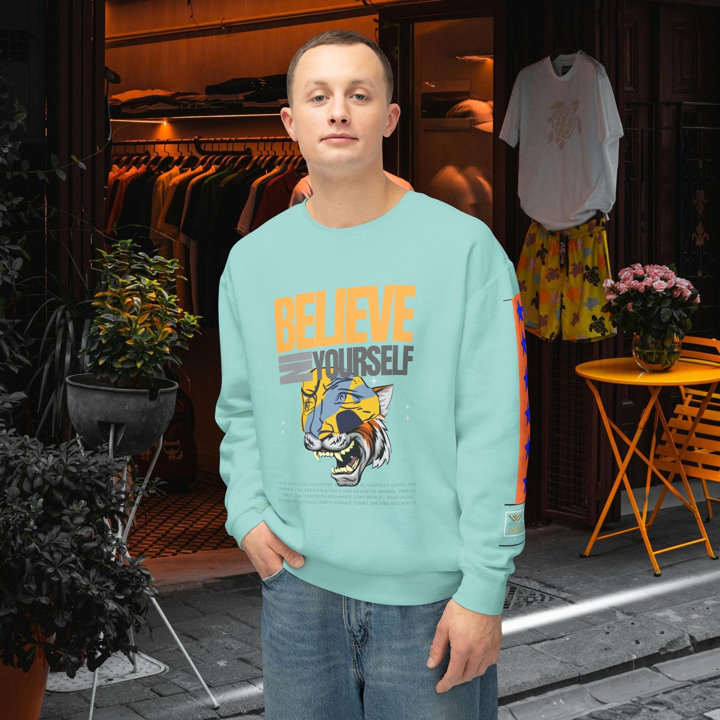 Unisex Lightweight Crewneck Sweatshirt_ N2+ Series ULWCSS PT2WW007_Limited Edition Unparalleled Quality by WesternWaves: