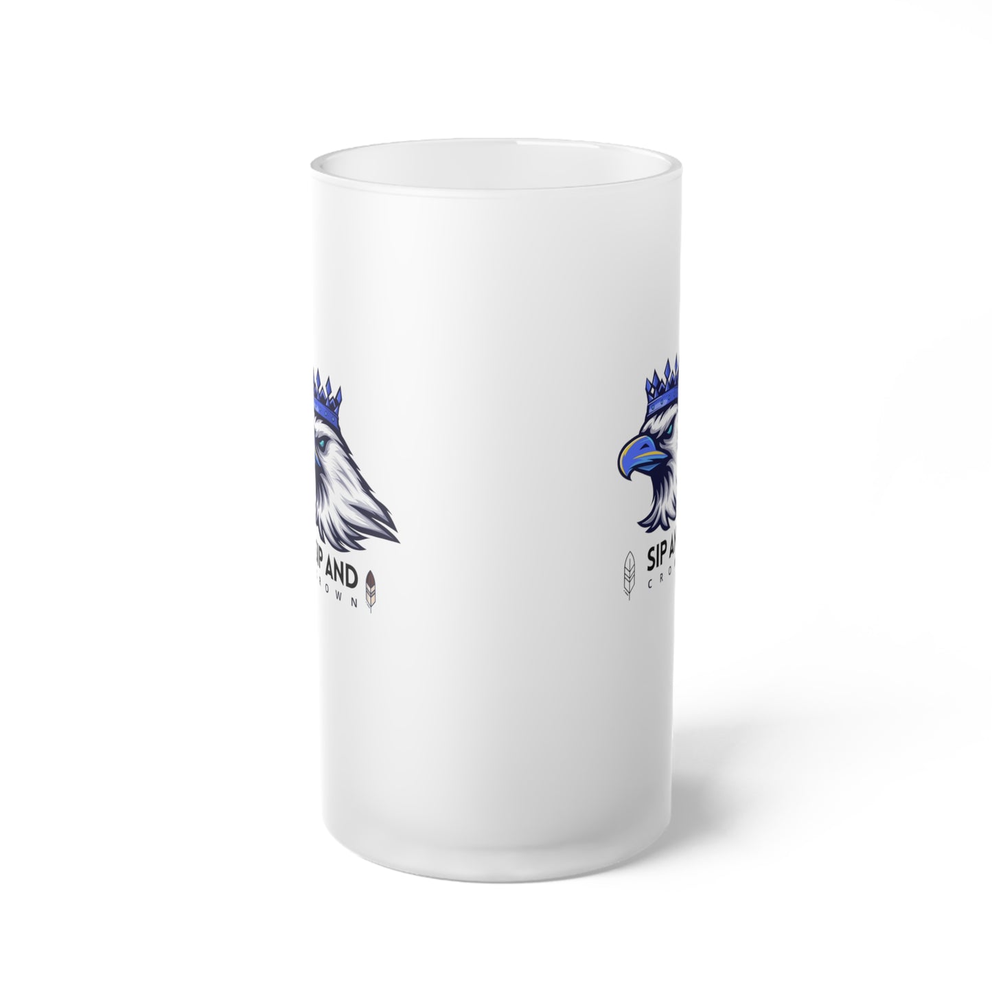 Frosted Glass Beer Mug - Stylish Sipping Essential_ N3+ Series FGBM PT2WW016_ Limited Edition by WesternWaves: