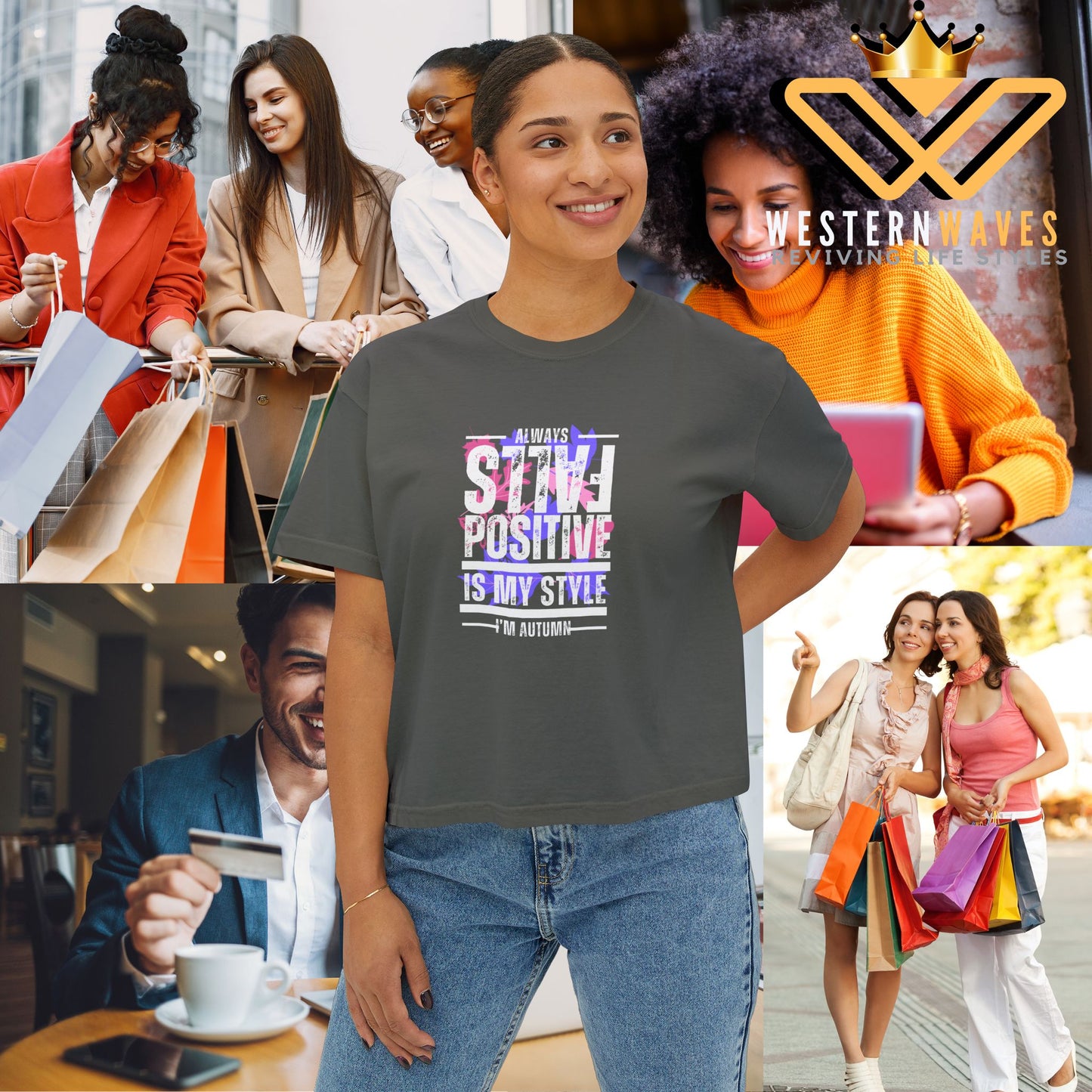 Women's Boxy Tee – N3+ Series WBTEE PT2WW002_ limited edition Sophistication for Any Occasion by WesternWaves: