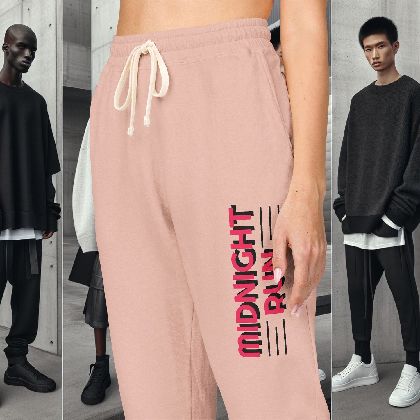 Unisex Fleece Sweatpants with Playful Design_ Series UWD 080_ Limited Edition Cozy Lounge Pants by WesternWaves:
