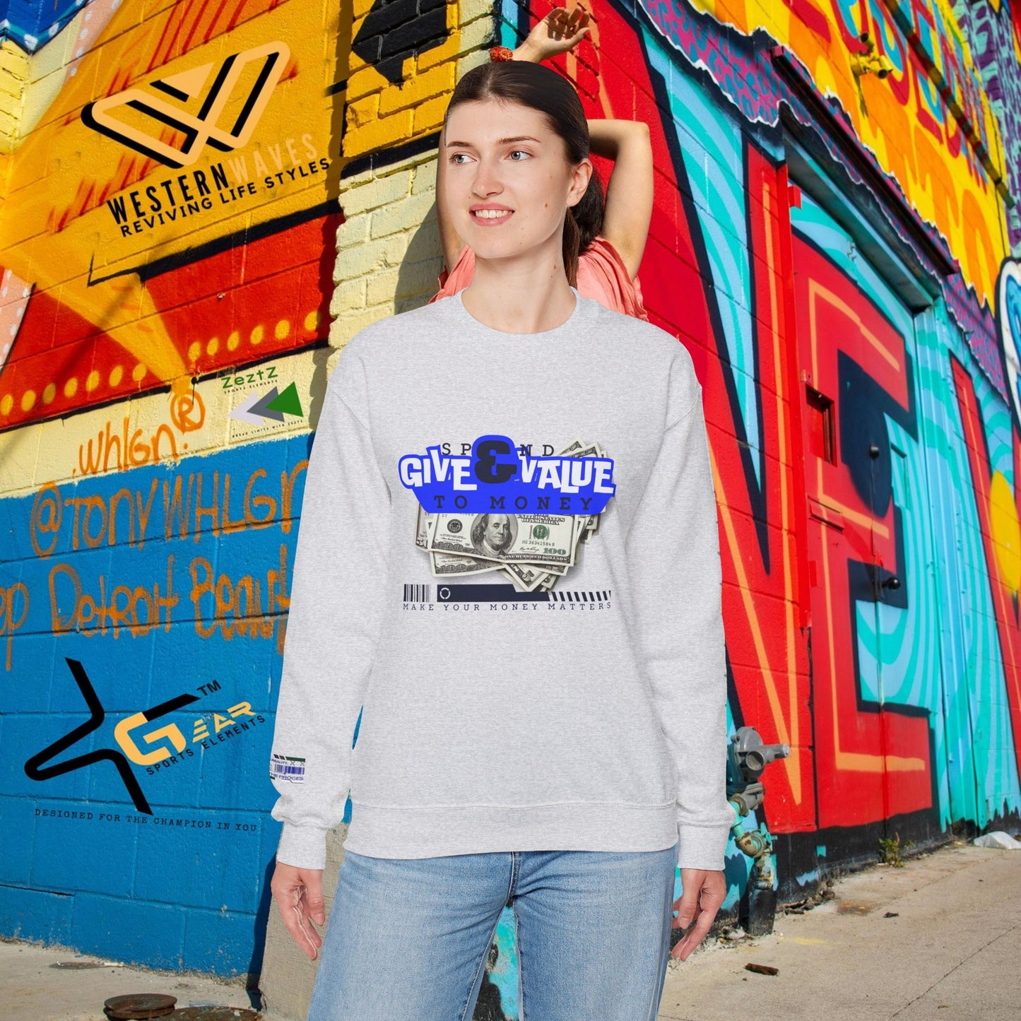 Unisex Heavy Blend™ Crewneck Sweatshirt_ N3+ Series UHBCSS PT2WW036_ Limited Edition Pure Luxury By WesternWaves: