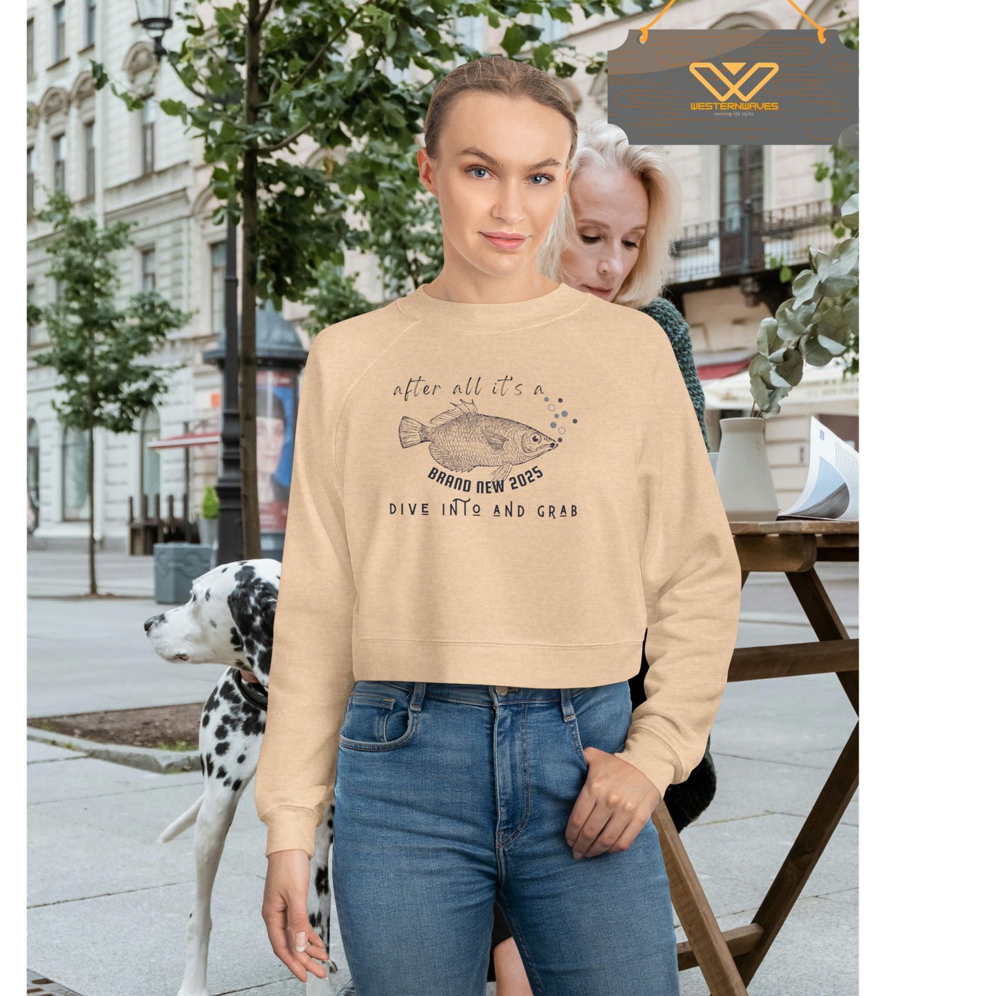 Women's Cropped Fleece Pullover_ N3+ Series WCFPOH PT2WW001_ Limited Edition High-quality Composition Product by WesternWaves: