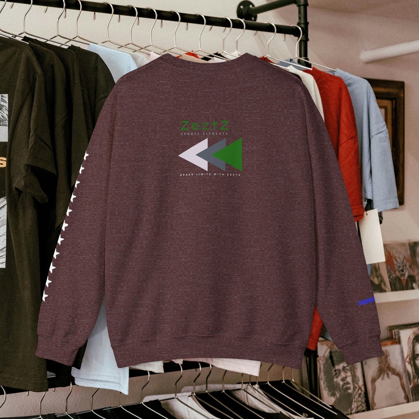 Unisex Heavy Blend™ Crewneck Sweatshirt_ N2+ Sports Series UHBCSS PT2WW008_ Limited Edition ‘Zeztz’ Brand Sports Elements by WesternWaves: