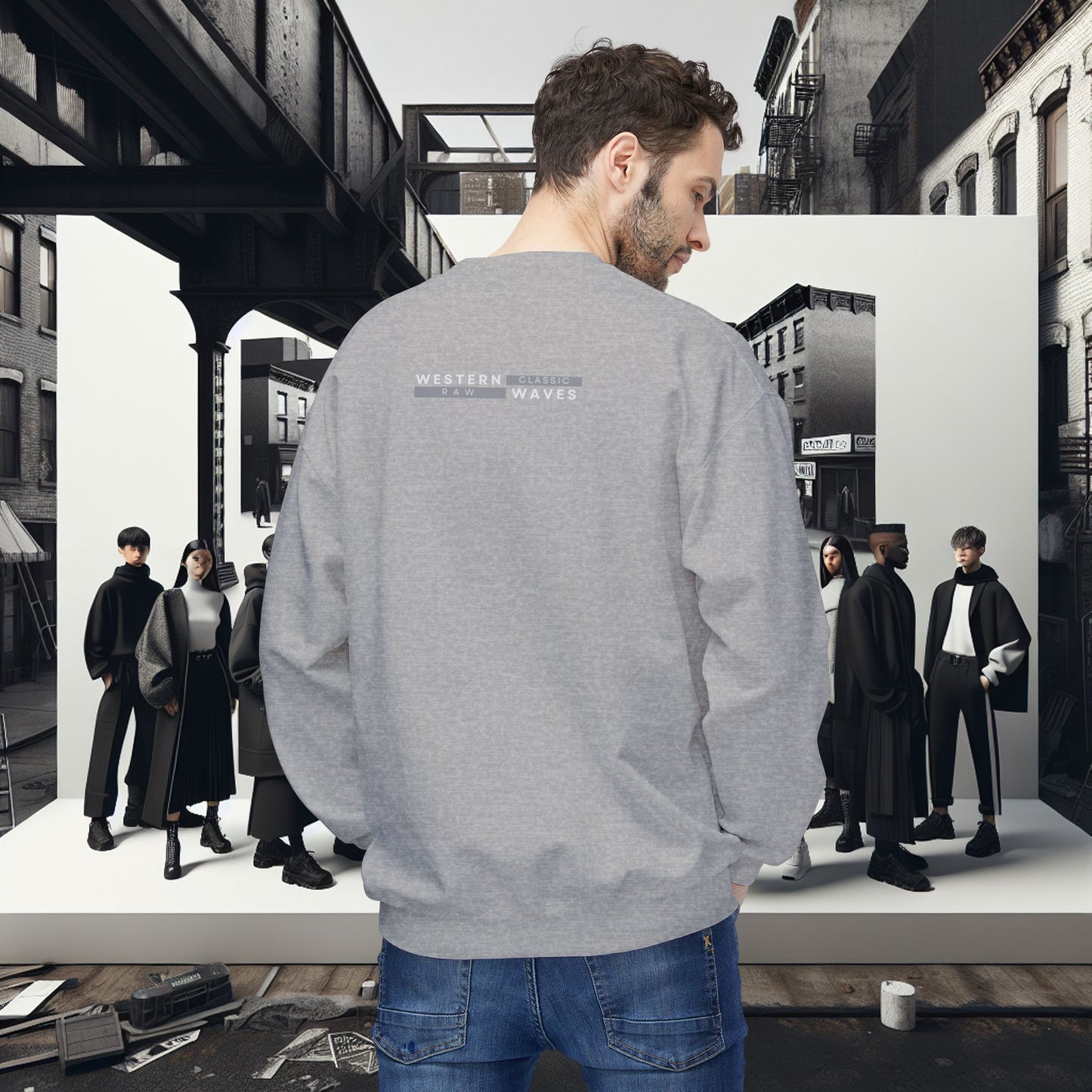 Urban Nomad Fleece Crewneck Sweatshirt_ UWD 0027_ | Cozy Streetwear Style, Perfect for Travel, Gifts, Fall & Winter Layers, Graphic Pullover