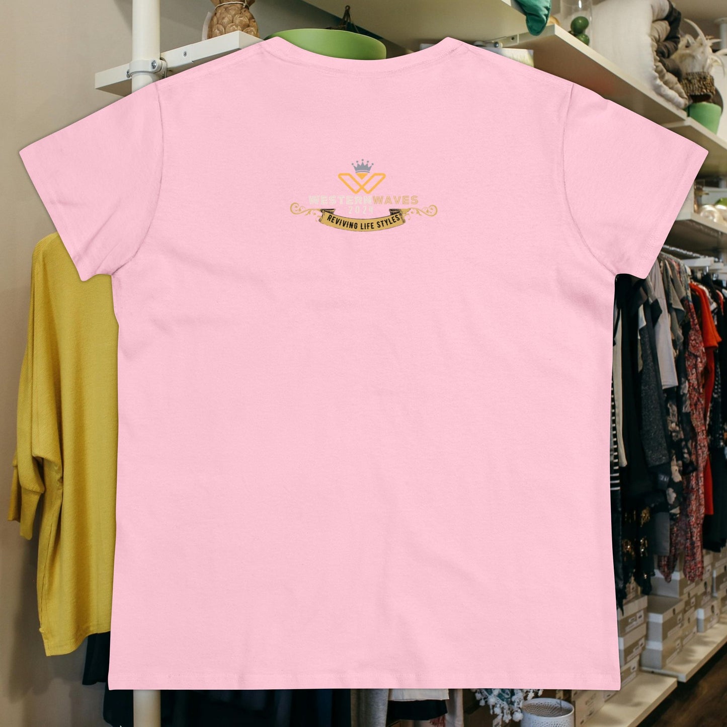 Women's Midweight Cotton Tee_ Essential Comfort_ N2+ Series SSTS PT2WW005_ Limited Edition Perfect Blend of Comfort by WesternWaves: