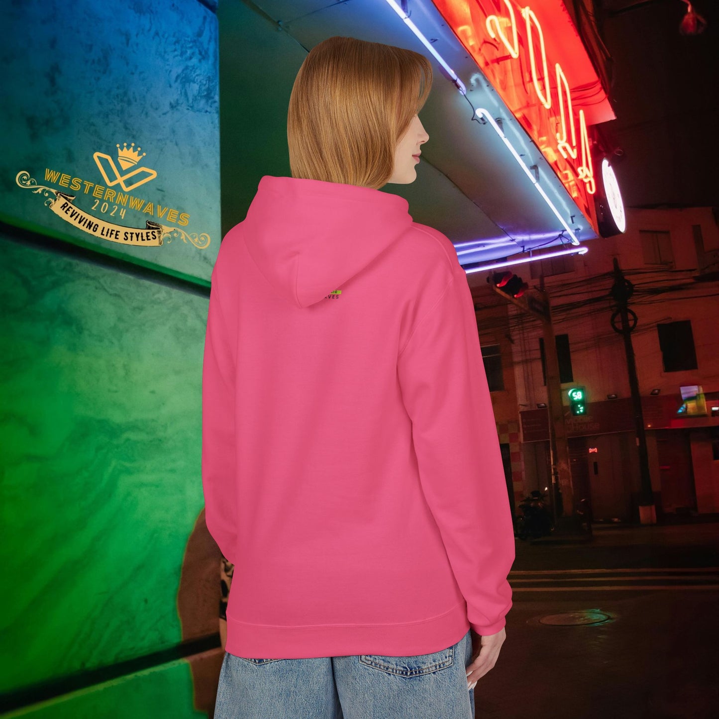 Unisex Midweight Softstyle Fleece Hoodie_ N3+ Series USMWSSFH PT2WW001_ Limited Edition Luxuriously Soft 100% Cotton Face by WesternWaves: