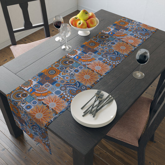 Table Runner (Cotton, Poly)_ Colorful Floral Table Runner for Stylish Dining_ N7+ Series TRUNNER PT2WW007_ Limited Edition by WesternWaves_