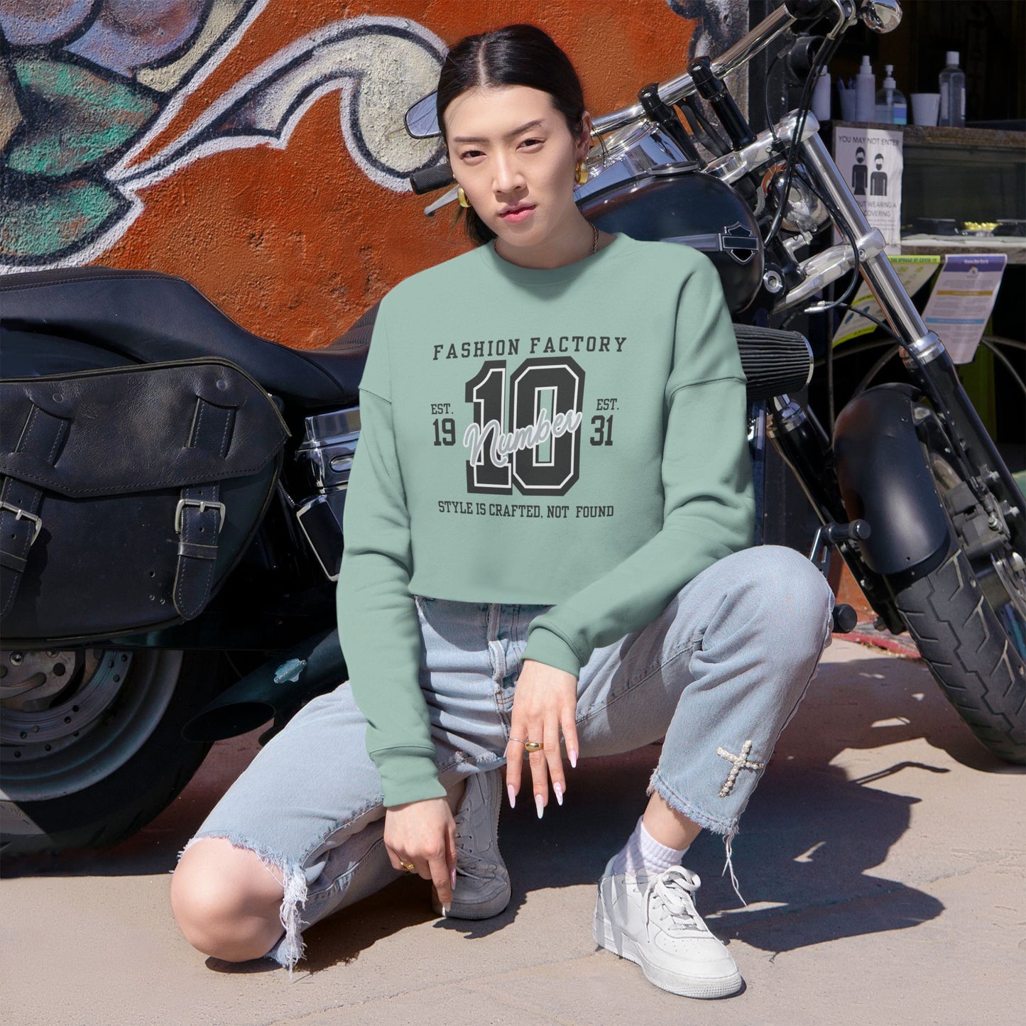 Women's Cropped Sweatshirt_ N3+ Series WCSS PT2WW004_ Limited Edition Utmost Comfort by WesternWaves: