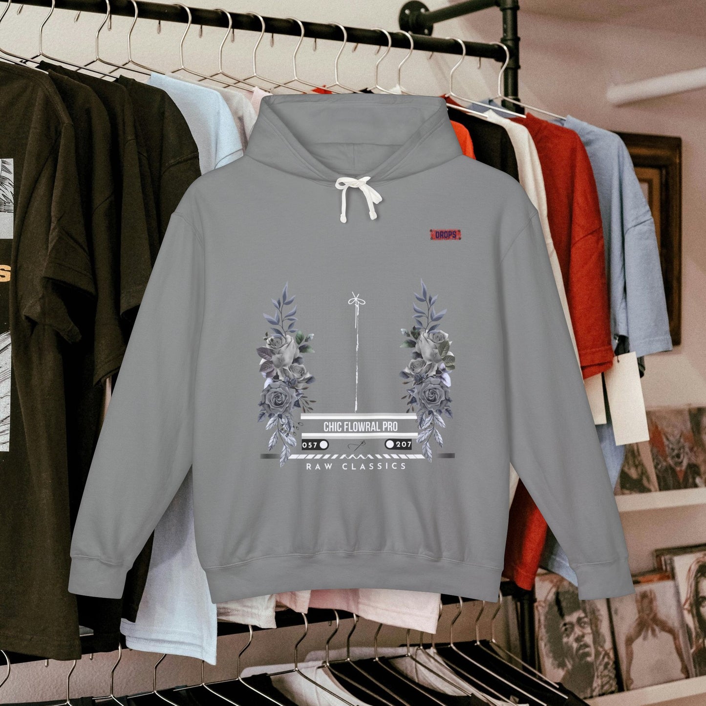 Lightweight Hooded Sweatshirt_ Series UWD 053_ Limited Edition Floral Streetwear by WesternWaves: