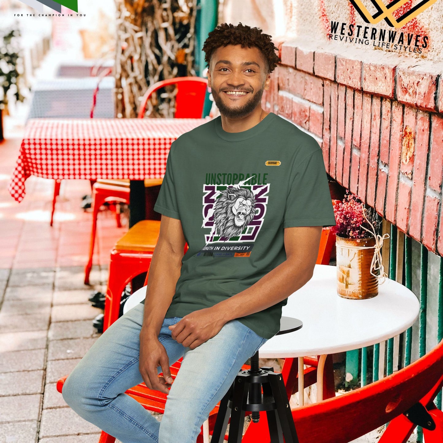 Unisex Garment-Dyed T-Shirt_ 26 June 2025_ Limited Edition Strength in Diversity by WesternWaves:
