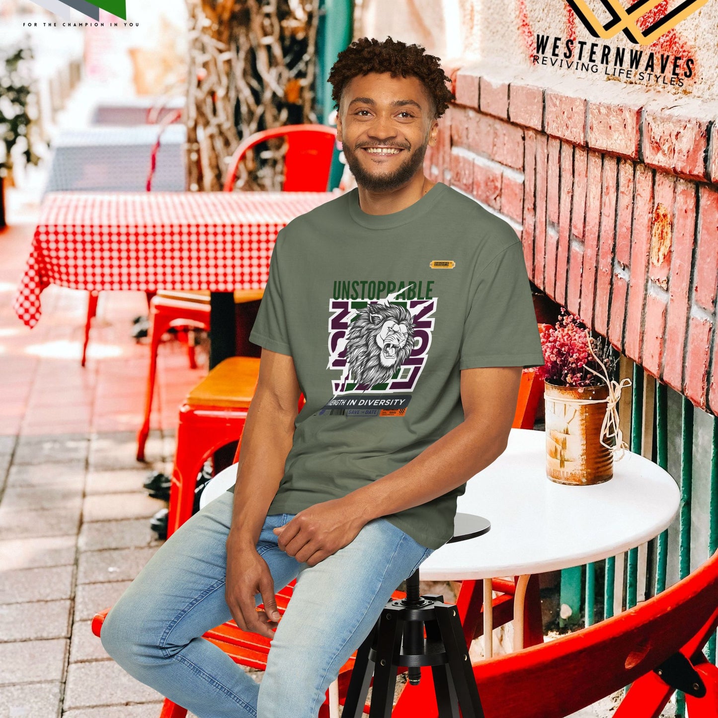 Unisex Garment-Dyed T-Shirt_ 26 June 2025_ Limited Edition Strength in Diversity by WesternWaves: