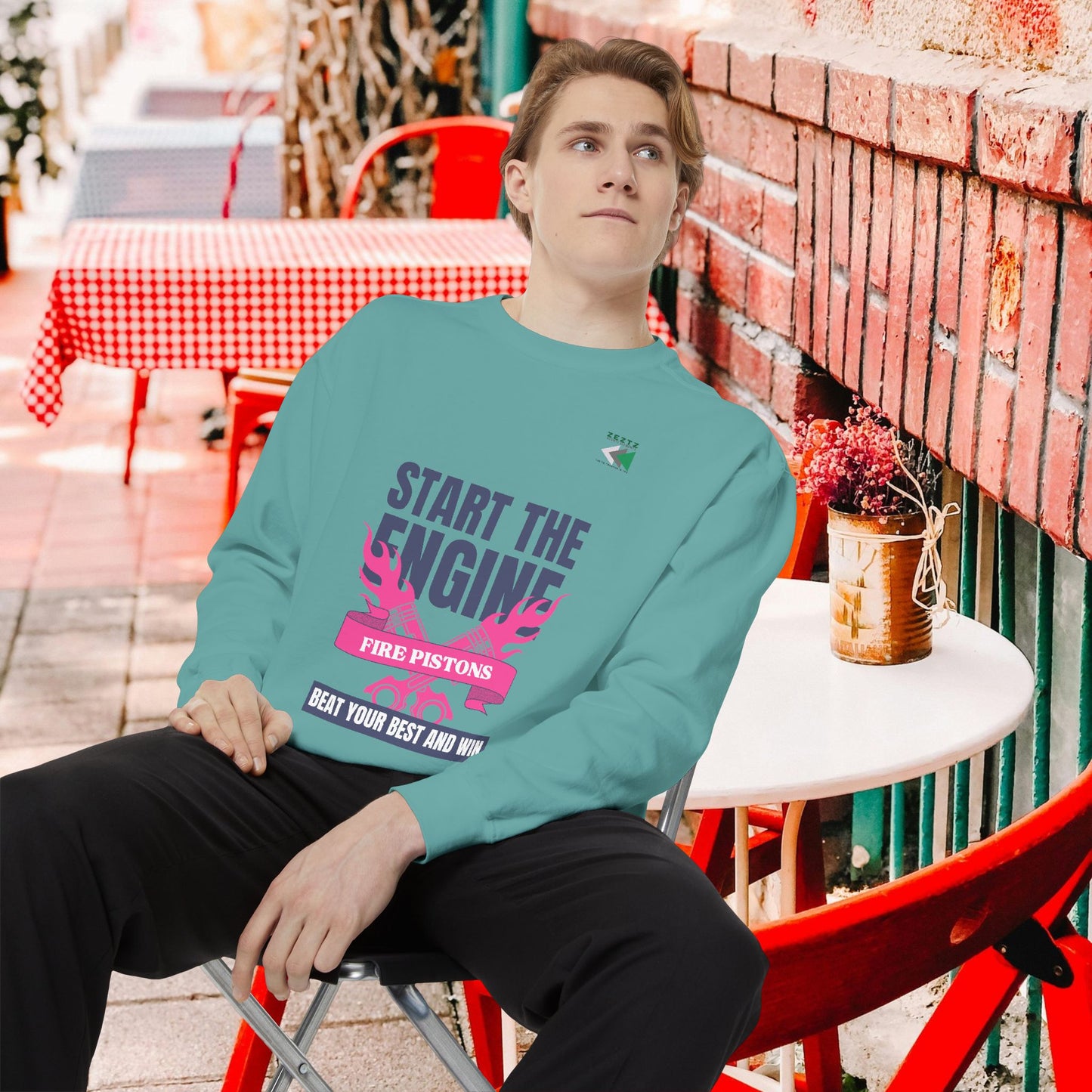 Unisex Garment-Dyed Sweatshirt_ N2 Series USGDSS PT2WW002_ Limited Edition Masterpiece of ‘ZeztZ’ Sports Brand _ Luxury & Casual Comfort by WesternWaves: