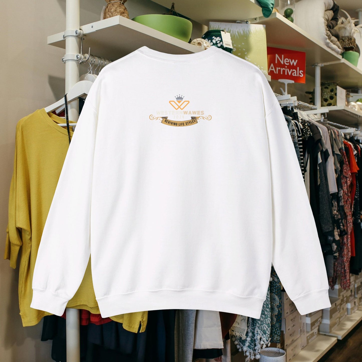 Unisex Heavy Blend™ Crewneck Sweatshirt_ N2+ Series UHBCSS PT2WW001_ Limited Edition Pure Luxury by WesternWaves: