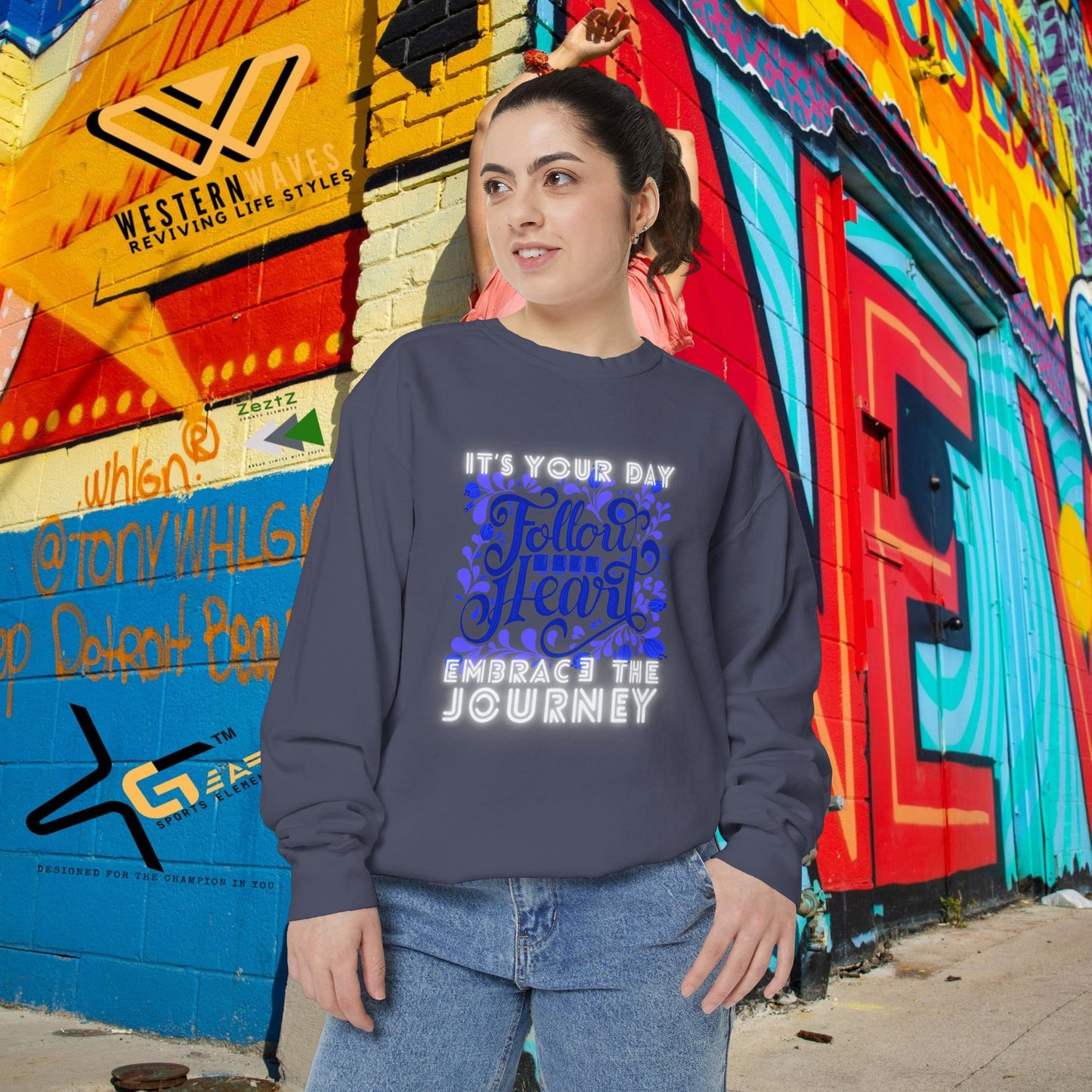 Unisex Garment-Dyed Sweatshirt_ N3+ Series UGDSS PT2WW002_ Limited Edition by WesternWaves_