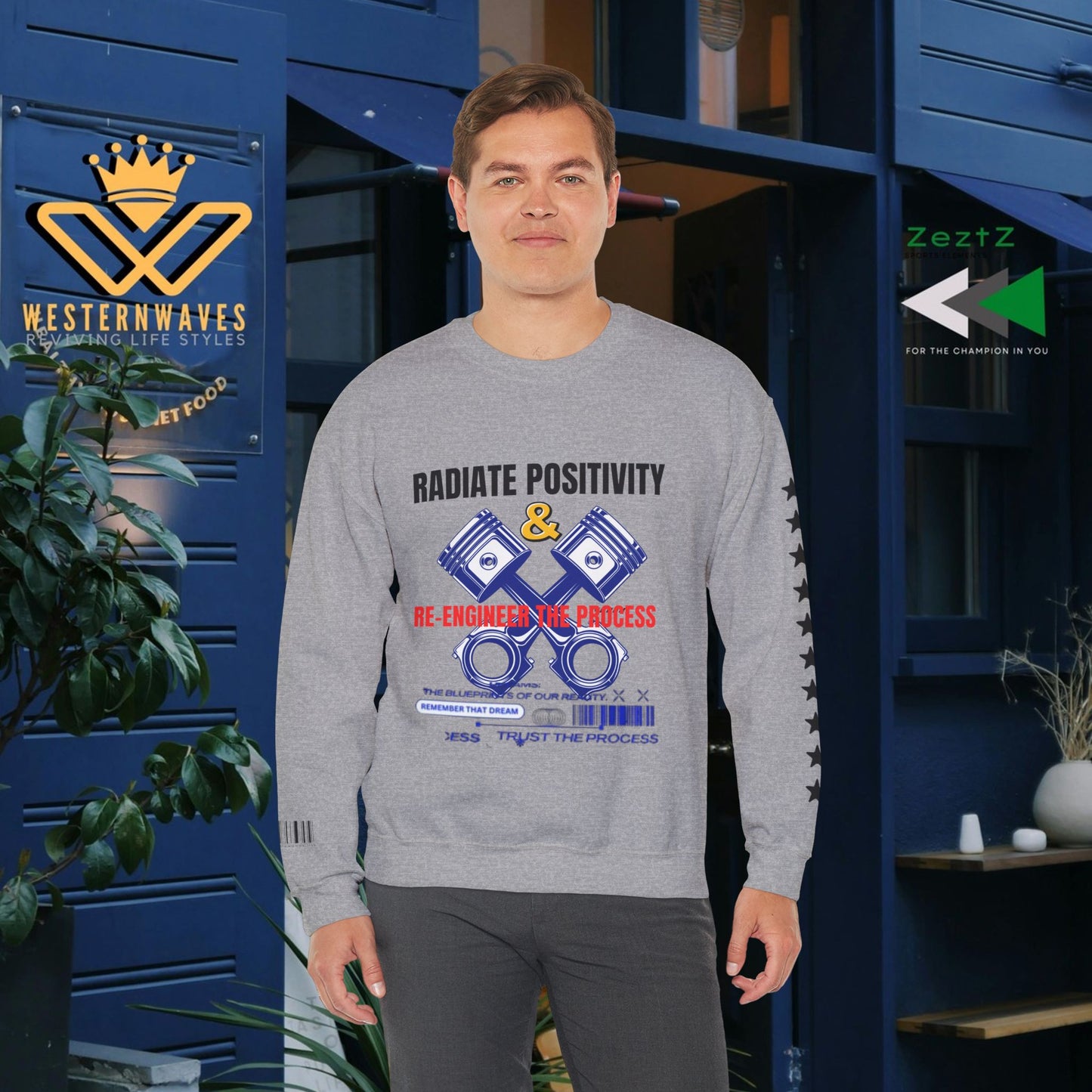 Unisex Heavy Blend™ Crewneck Sweatshirt_ N2+ Series UHBCSS PT2WW003_ Limited Edition Pure Luxury by WesternWaves: