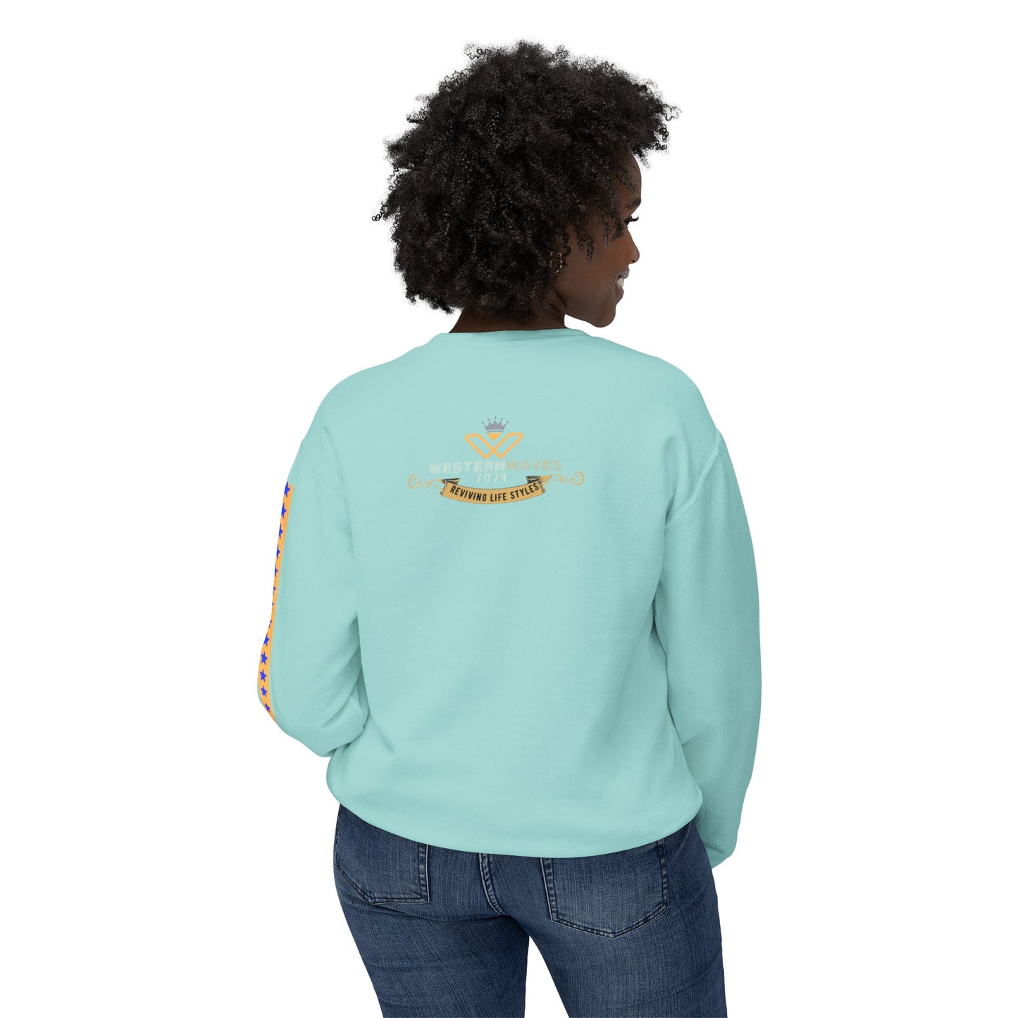 Unisex Lightweight Crewneck Sweatshirt_ N2+ Series ULWCSS PT2WW003_ Limited Edition Unparalleled Quality by WesternWaves: