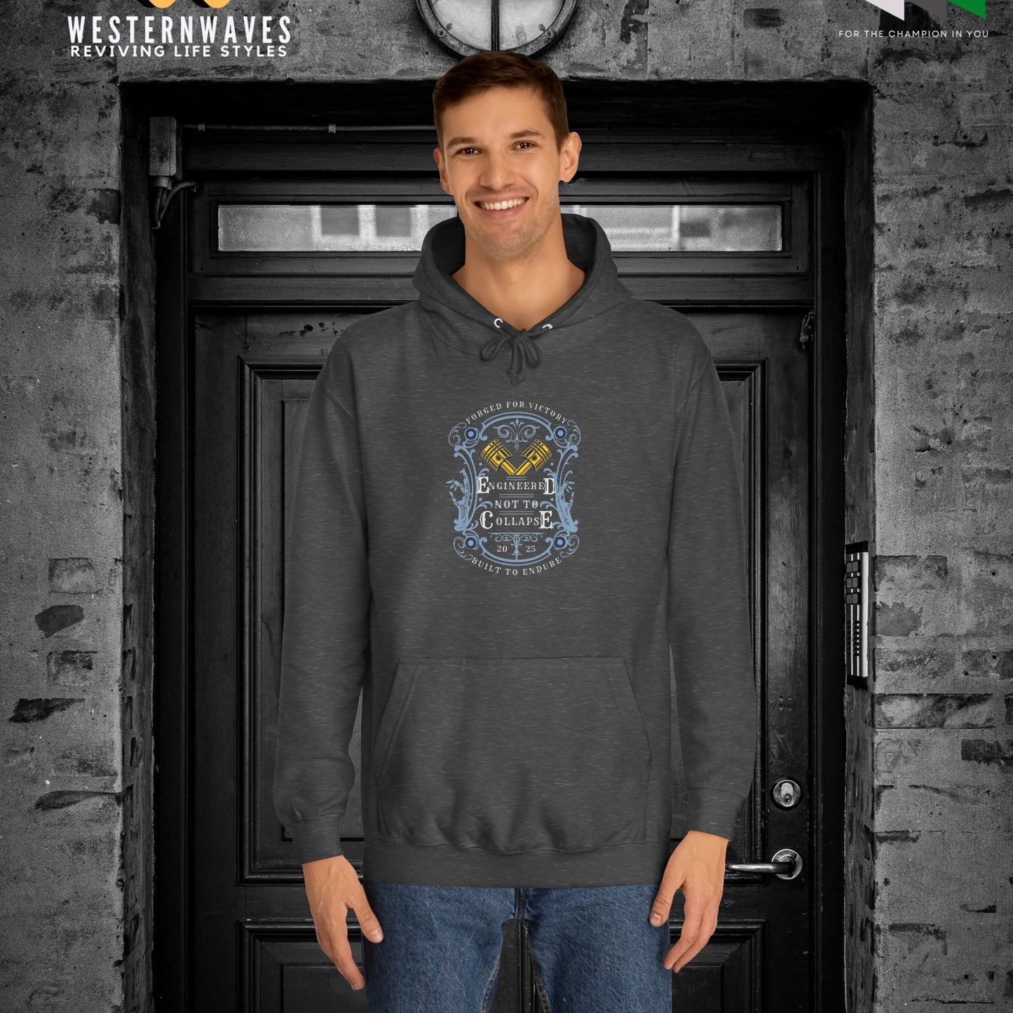 Unisex College Hoodie_ N3+ Series SCH PT2WW004_ Limited Edition Timeless Unisex Design by WesternWaves: