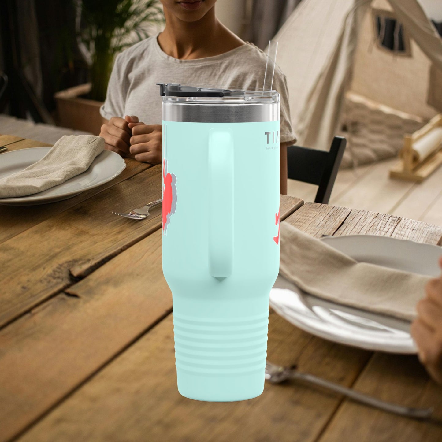 Adventure Insulated Travel Mug_ 40oz with Time & Freedom Design_ N7+ Series AITMUG PT2WW001_ Limited Edition by WesternWaves: