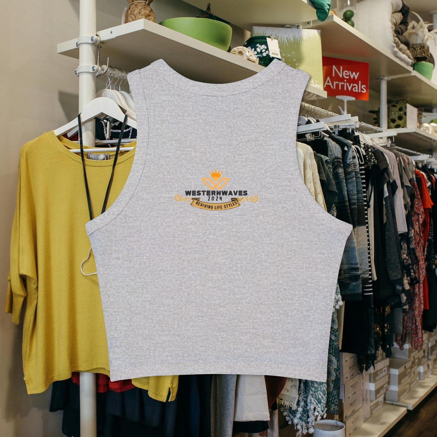 Women's Micro Rib Racer Tank Top_ N2+ Series WMRRT PT2WW004_ Limited Edition Style & Comfort by WesternWaves: