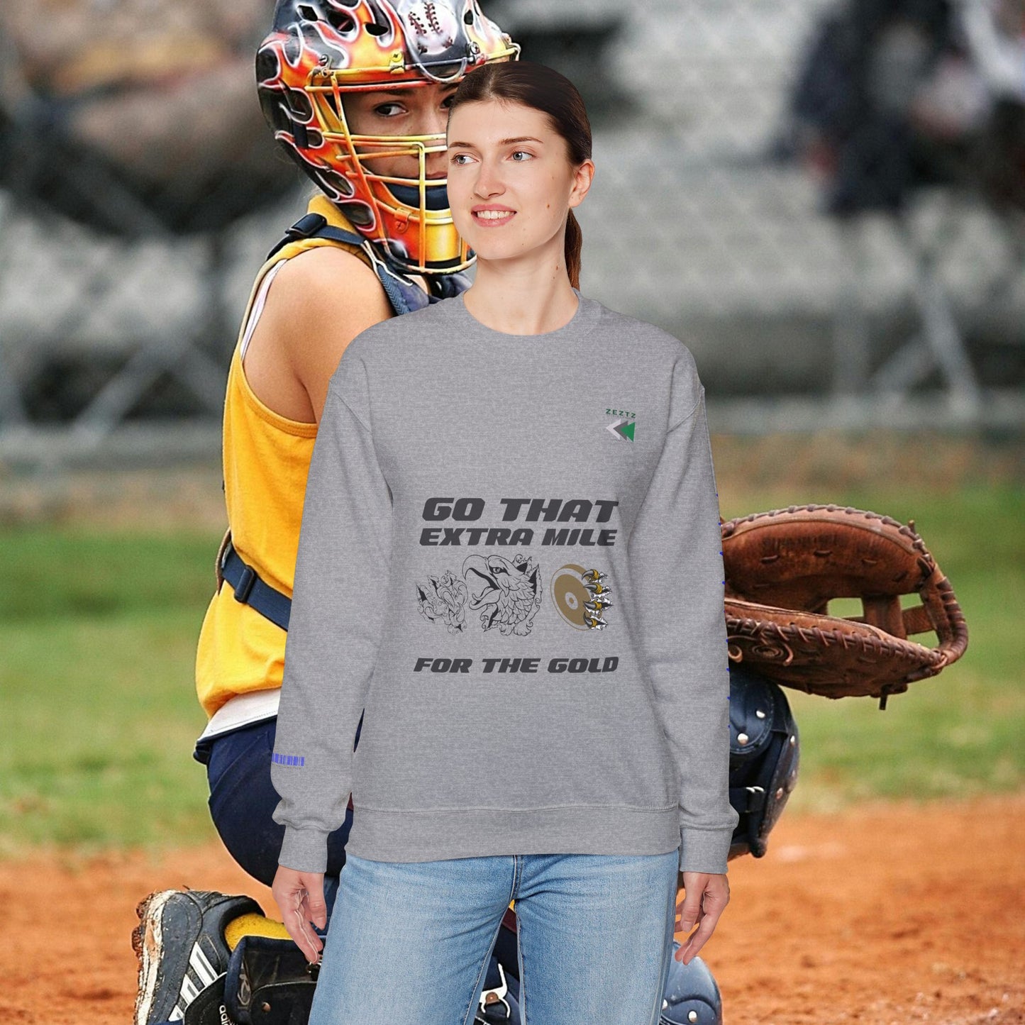Unisex Heavy Blend™ Crewneck Sweatshirt_ N2 Sports Series UHBCSS PT2WW005_ Limited Edition ‘Zeztz’ Brand Sports Elements by WesternWaves: