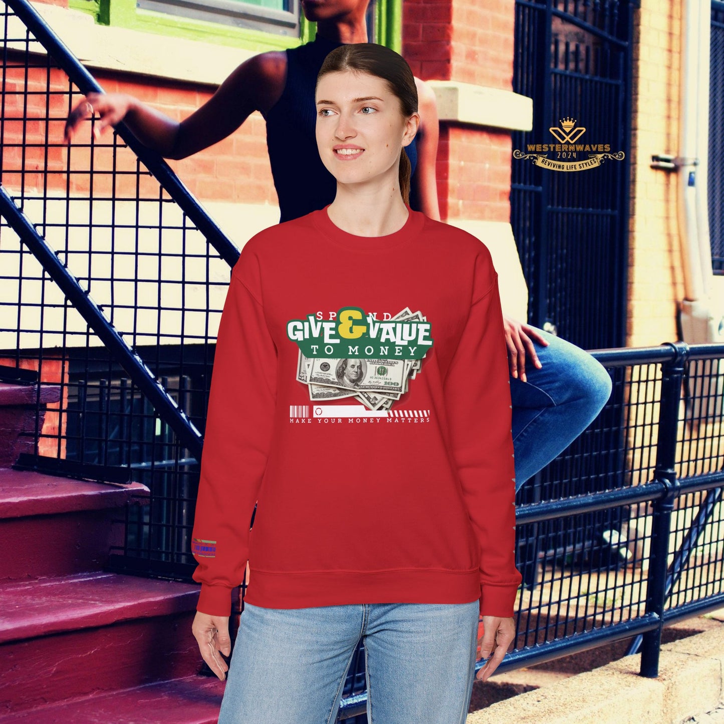Unisex Heavy Blend™ Crewneck Sweatshirt_ N2+ Series UHBCSS PT2WW037_ Limited Edition Pure Luxury By WesternWaves: