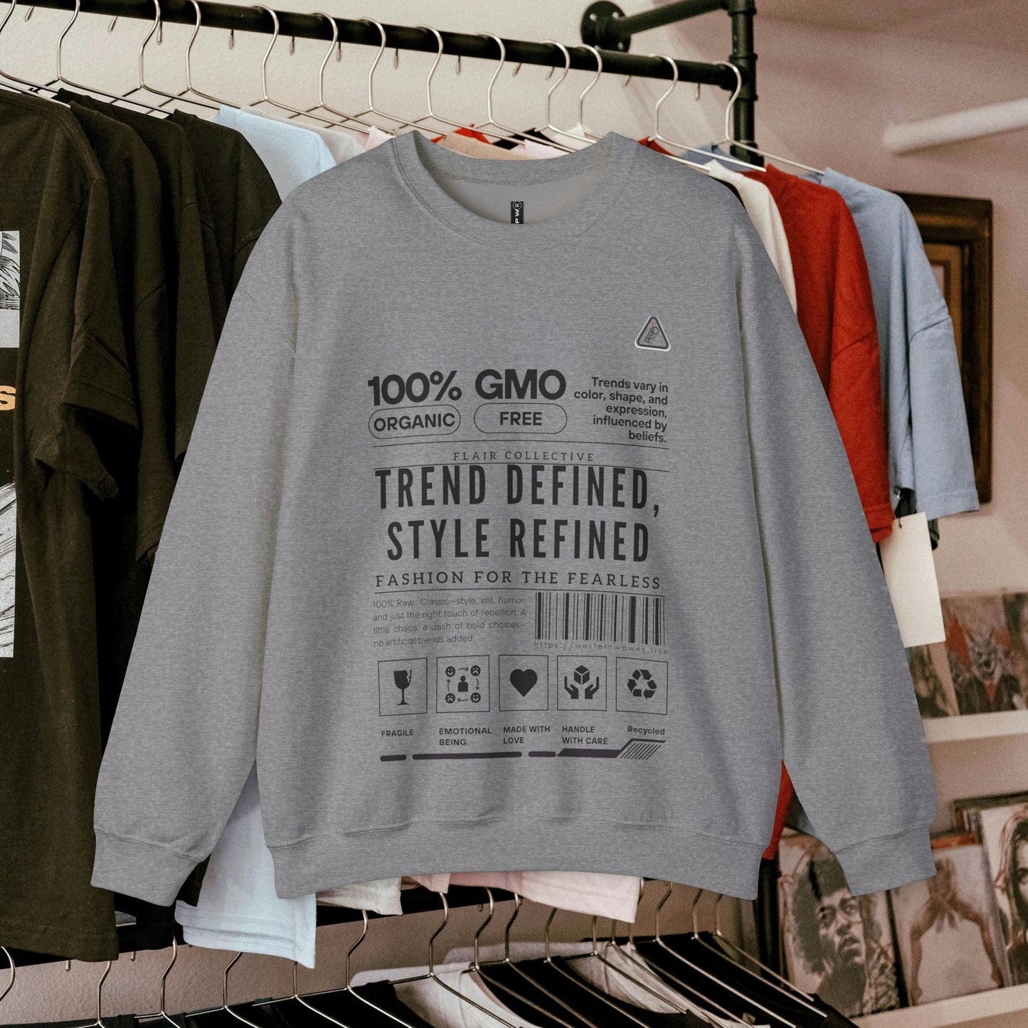 Unisex Heavy Blend™ Crewneck Sweatshirt_ N2 Series SPW UHBCSS PT2WW003_ Limited Edition 'DROPS' Brand Raw Classics by WesternWaves: