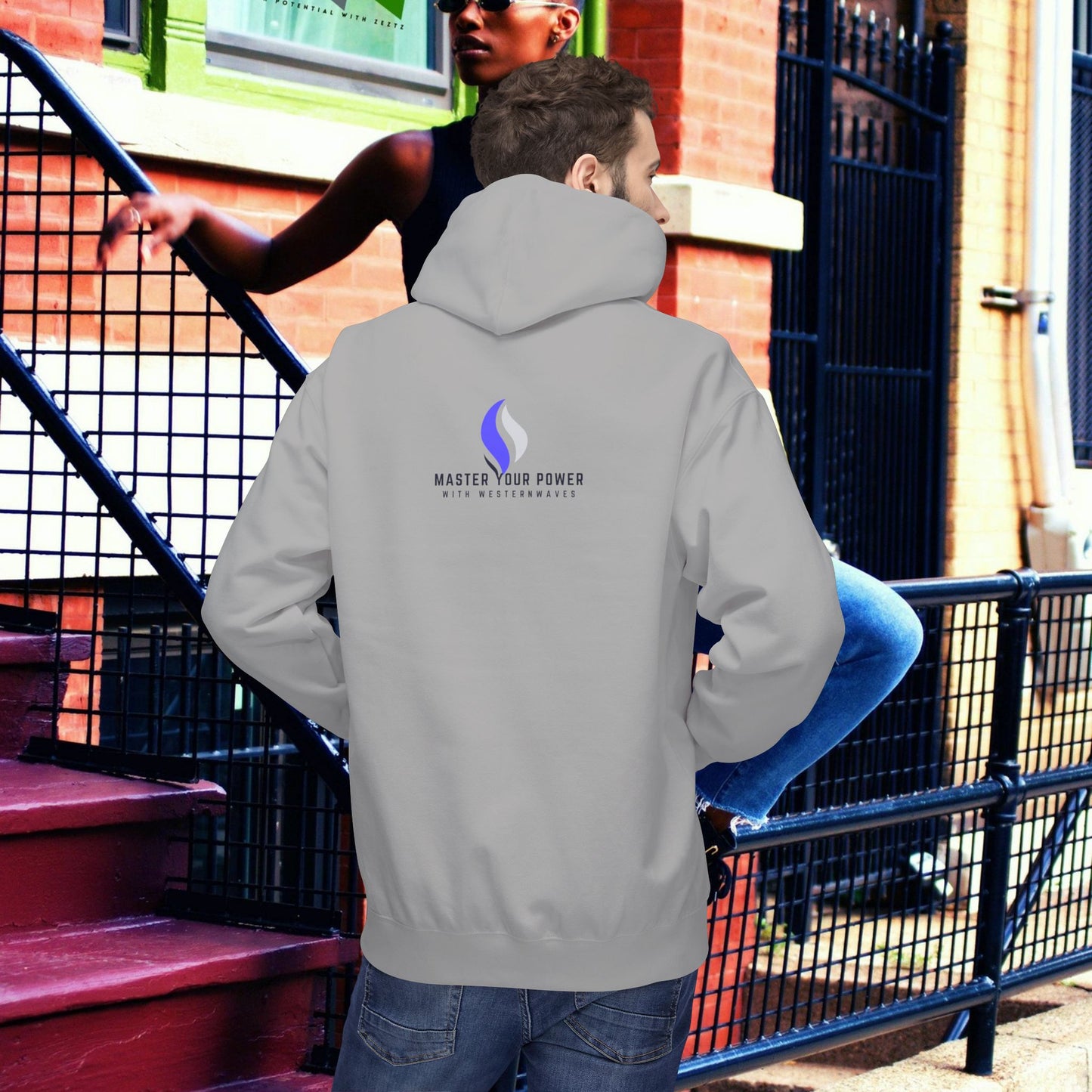 Unisex Midweight Softstyle Fleece Hoodie_ N3+ Series USMWSSFH PT2WW006_ Limited Edition Luxuriously Soft 100% Cotton Face by WesternWaves: