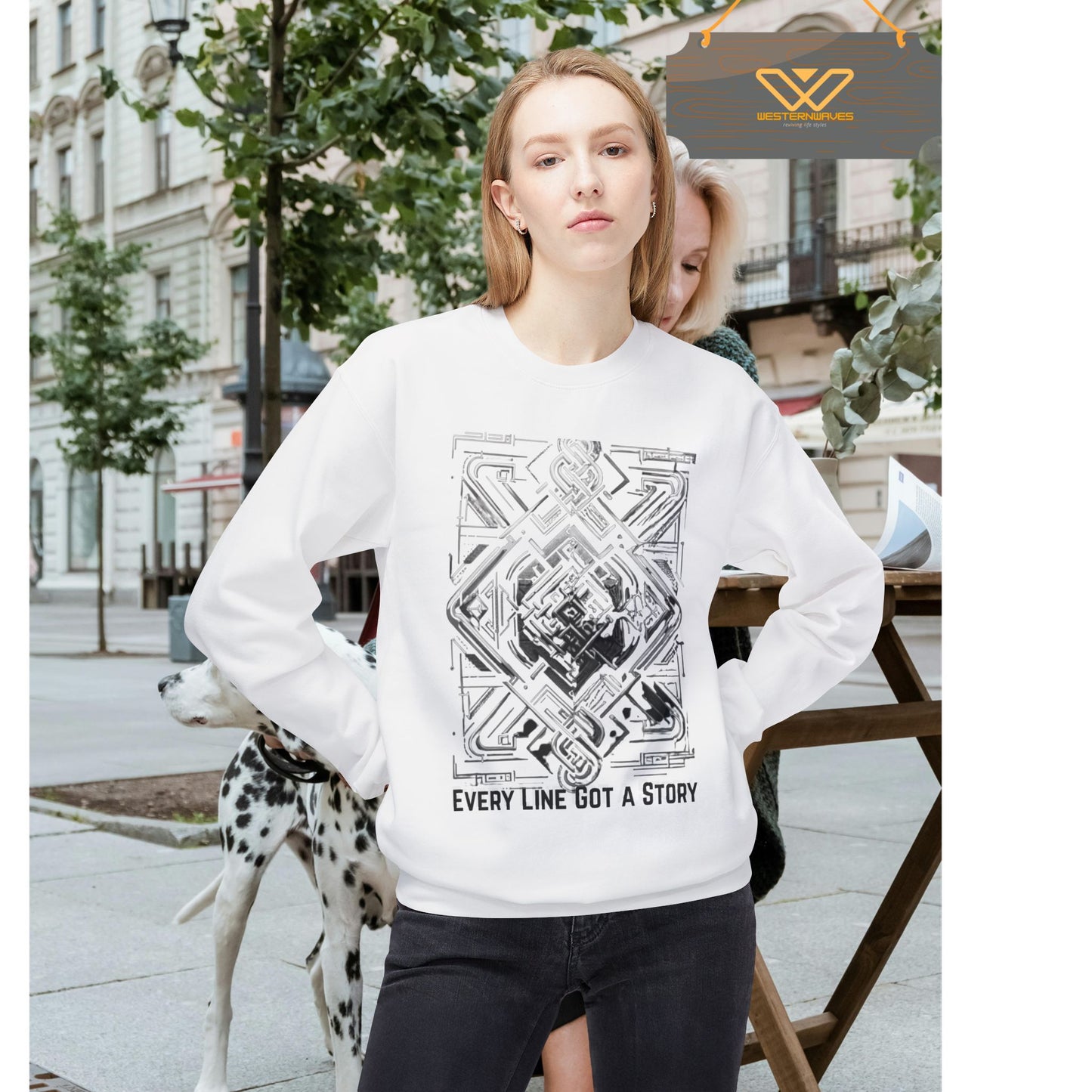 Every Line Got A Story Sweatshirt | Unisex Fleece Crewneck, Cozy Pullover, Artistic Gift, Casual Layer, Everyday Wear