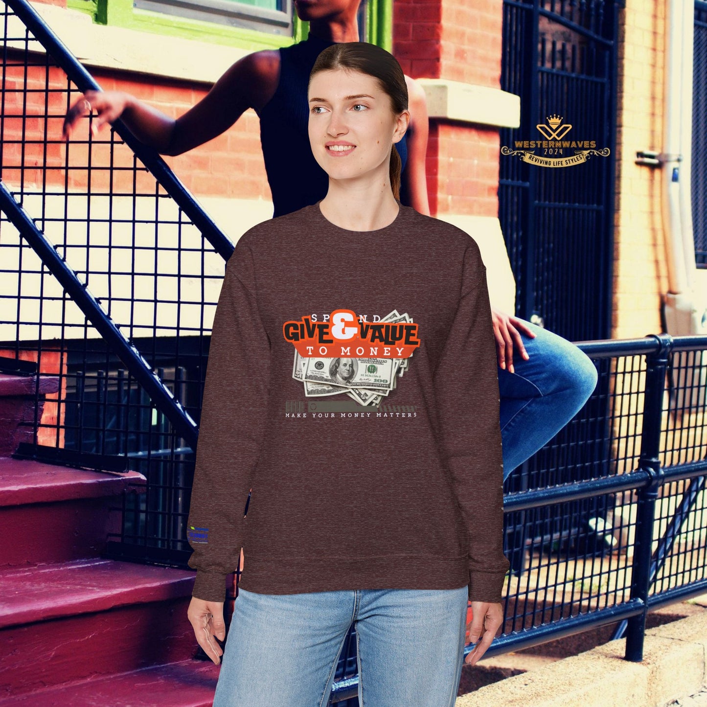 Unisex Heavy Blend™ Crewneck Sweatshirt_ N3+ Series UHBCSS PT2WW035_ Limited Edition Pure Luxury By WesternWaves: