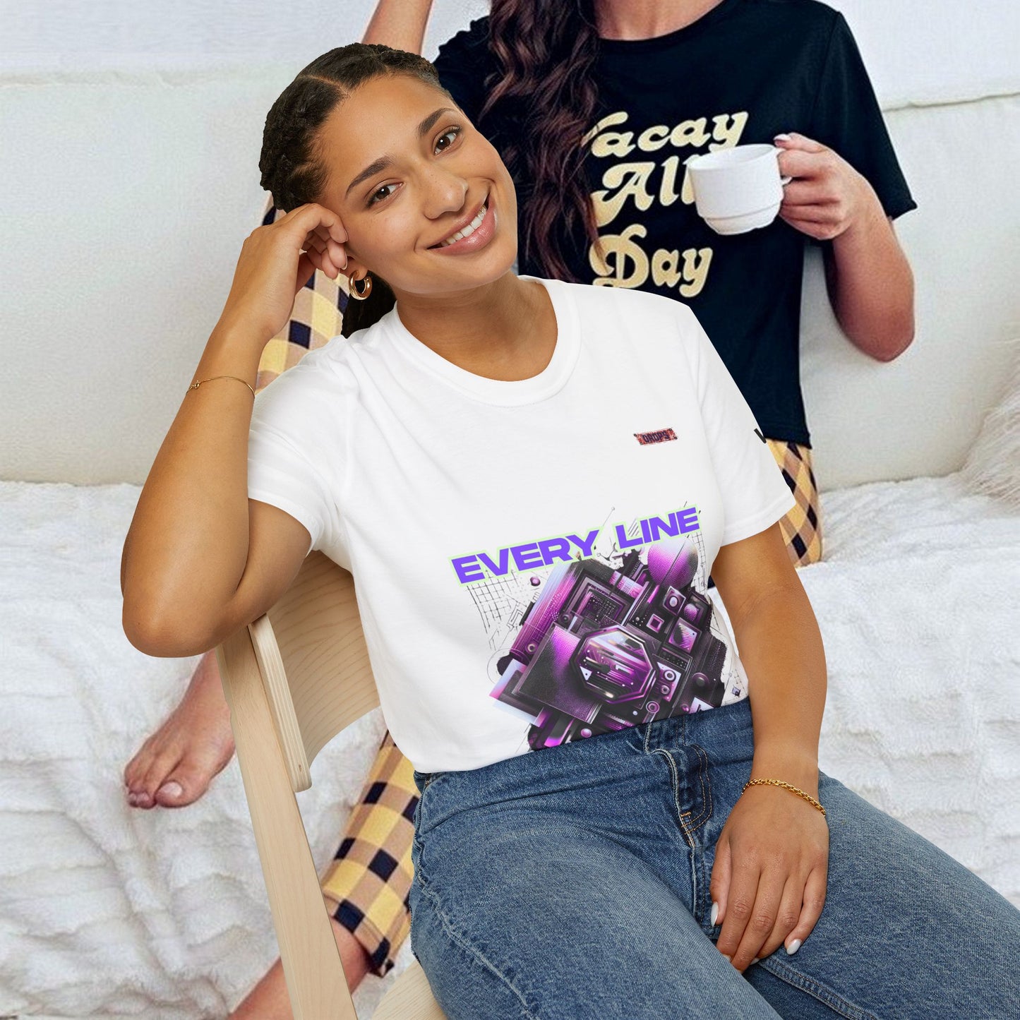 Every Line Graphic Unisex Softstyle T-Shirt | Retro Art Tee, Casual Wear, Gift for Art Lovers, Streetwear, Everyday Style