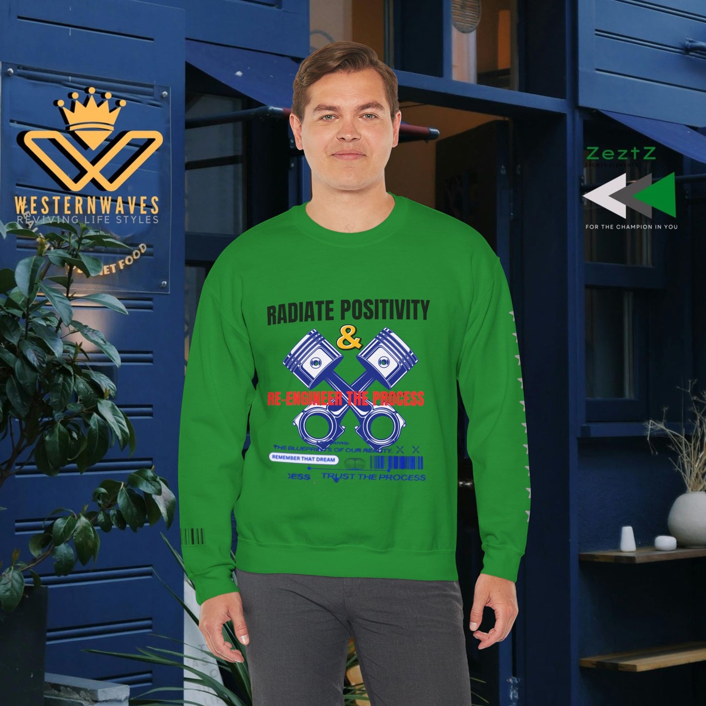 Unisex Heavy Blend™ Crewneck Sweatshirt_ N2+ Series UHBCSS PT2WW003_ Limited Edition Pure Luxury by WesternWaves:
