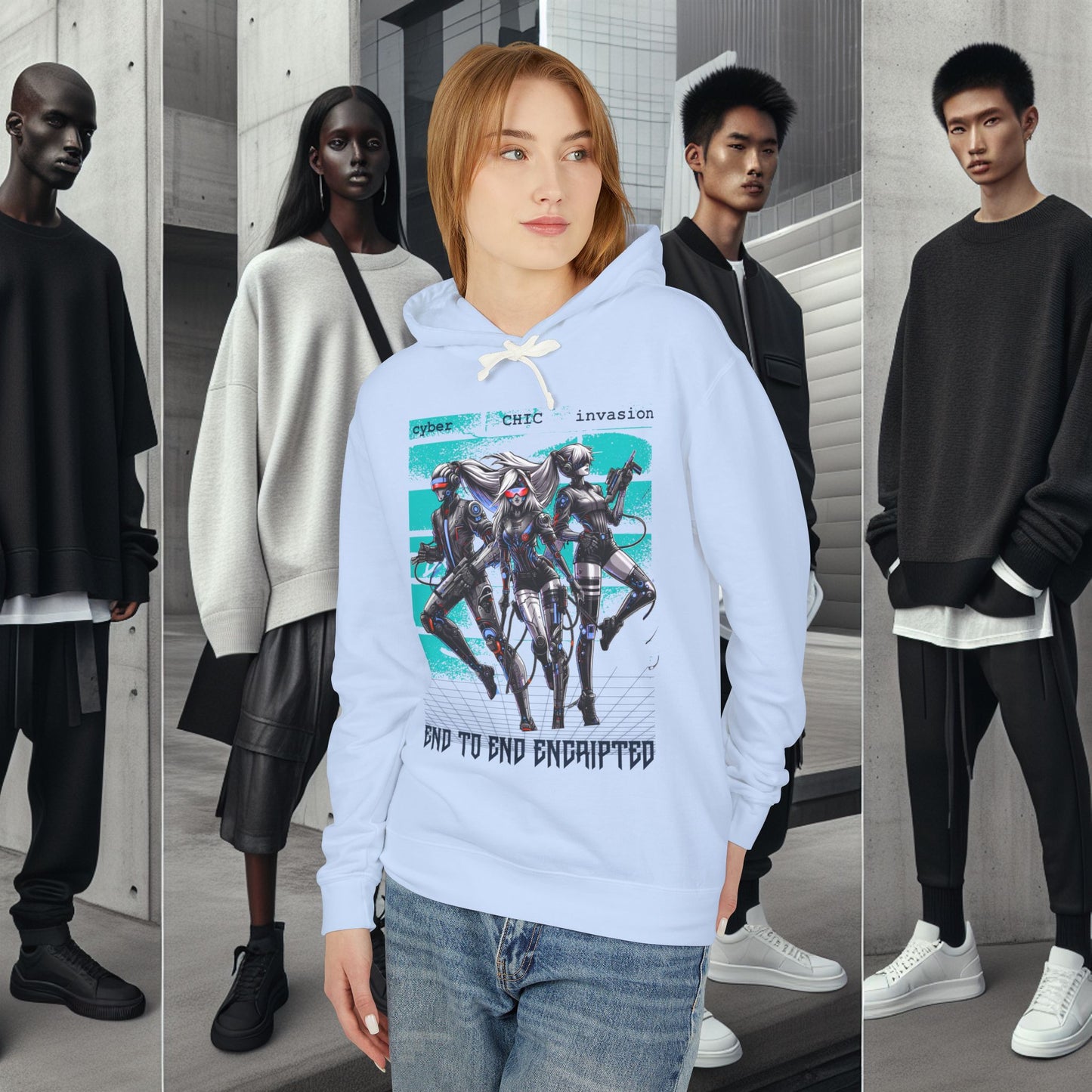 Unisex Lightweight Hooded Sweatshirt_ Series UWD 051_ Limited Edition Raw Streetwear by WesternWaves: