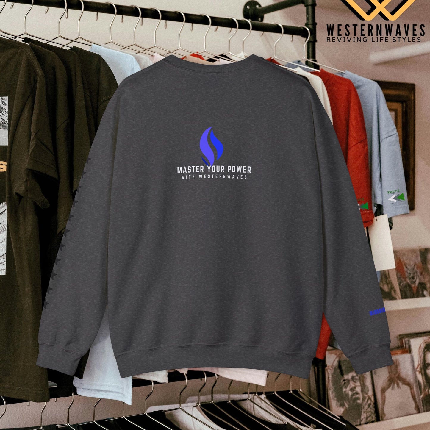 Unisex Heavy Blend™ Crewneck Sweatshirt_ N3+ Series UHBCSS PT2WW032_ Limited Edition Pure Luxury By WesternWaves: