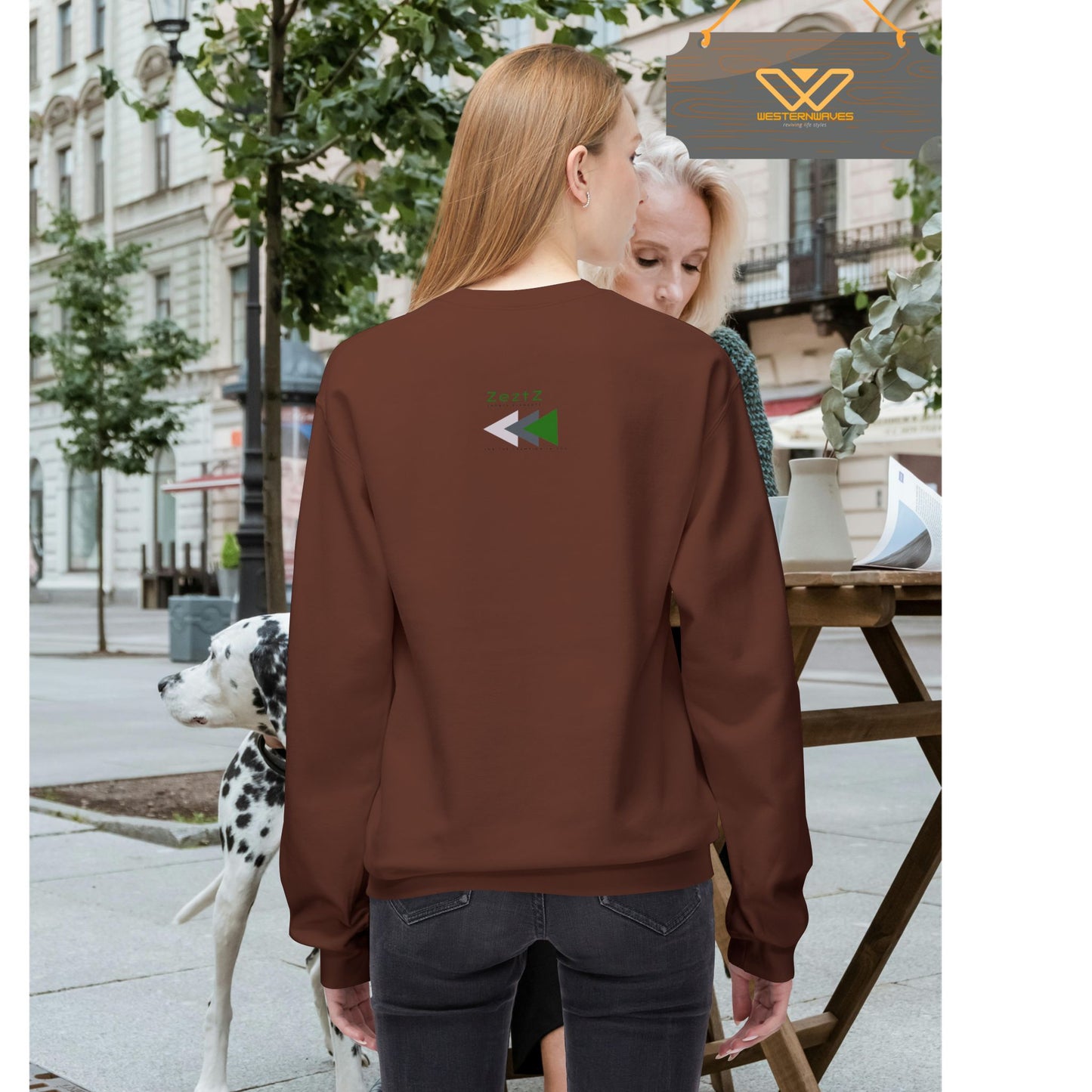 Unisex Midweight Softstyle Fleece Crewneck Sweatshirt_ N2+ Series USMWSSFCNSS PT2WW011_ Limited Edition Stylish Eco-conscious Raw Classic by WesternWaves: