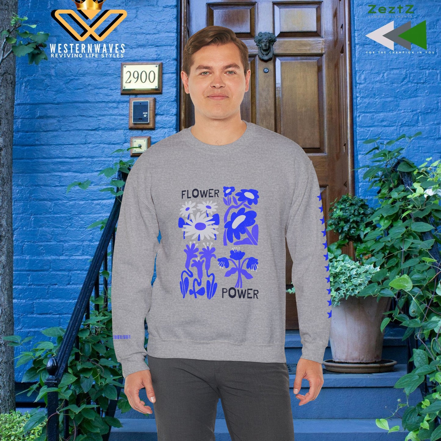 Unisex Heavy Blend™ Crewneck Sweatshirt_ N3+ Series UHBCSS PT2WW030_ Limited Edition Pure Luxury By WesternWaves: