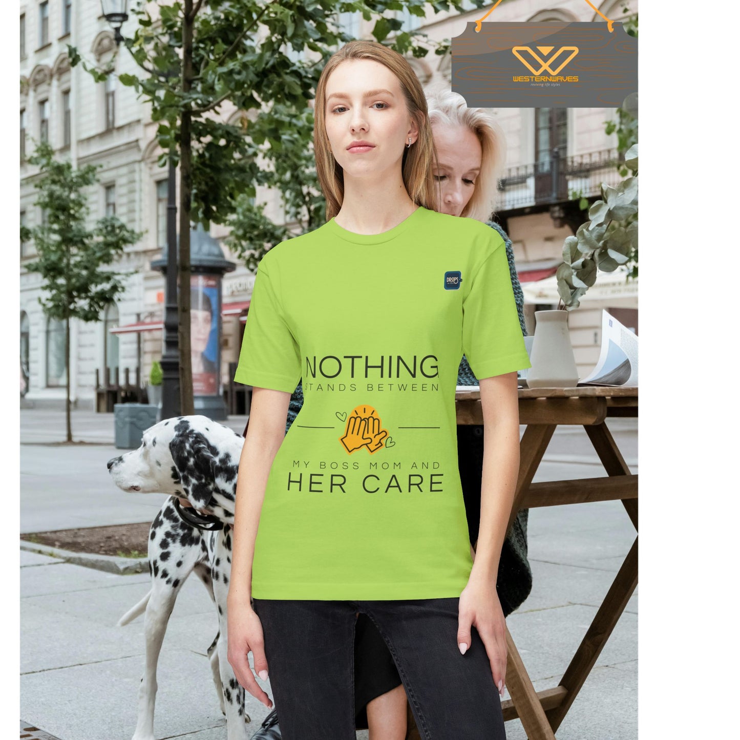 Unisex Midweight T-shirt, Made in USA_ N+ Series UMTS PT2WW007_ Limited Edition Design by WesternWaves: